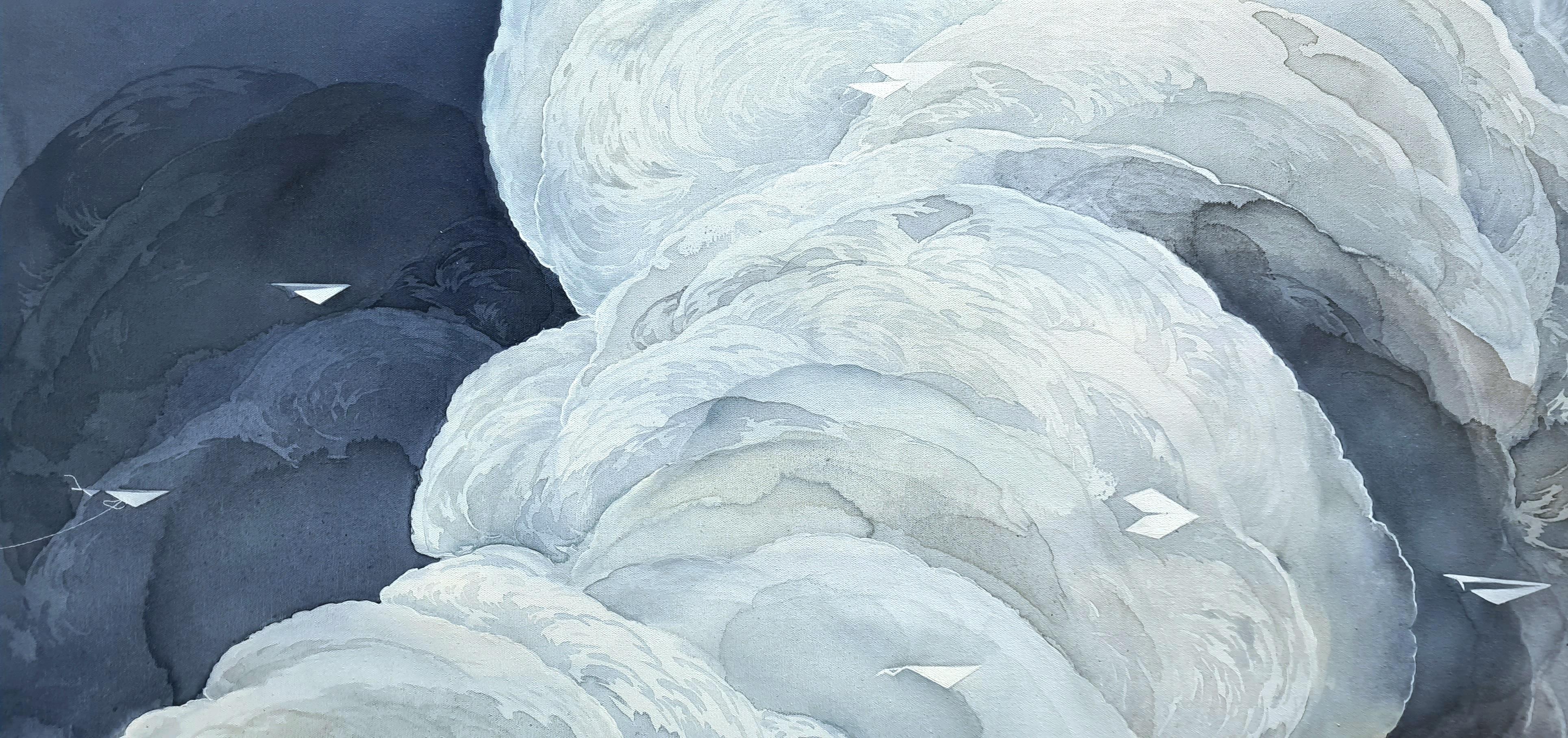 Migration  Milky Way, Original Painting, Abstract, Illustrative Art, Clouds 4