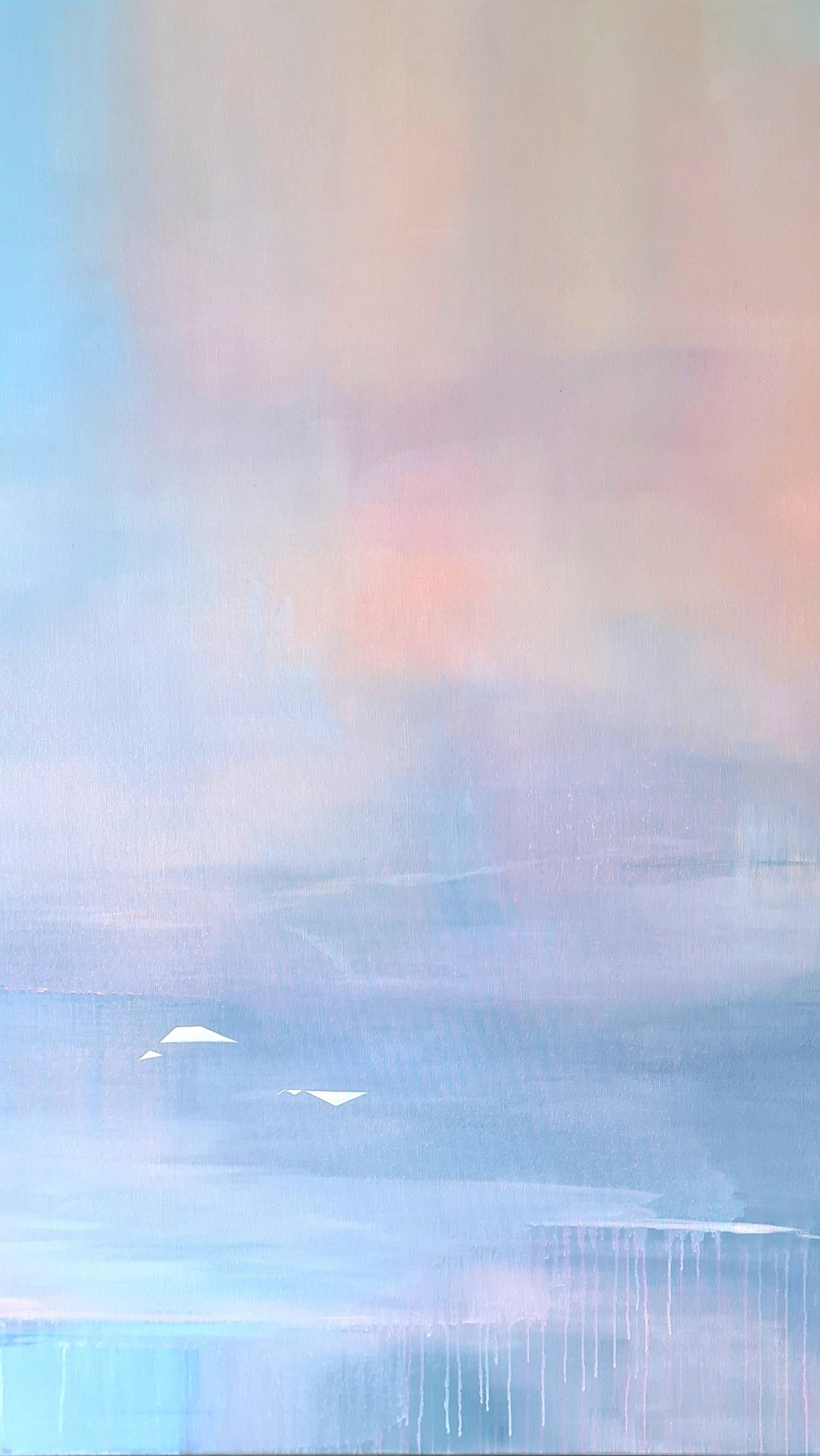 Migration Story of Two, Ghosts, Original painting, Landscape, Abstract 2