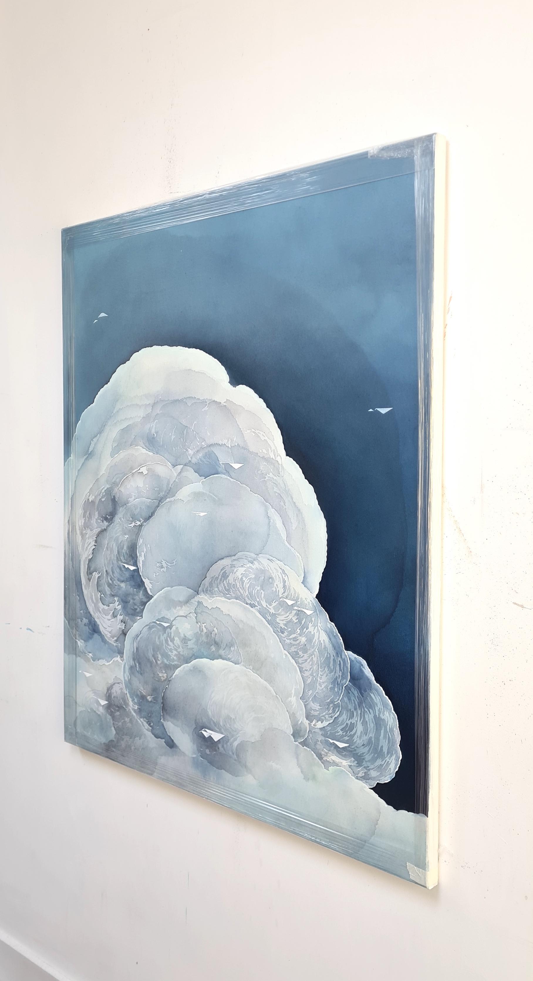 Migrazione: Voyager, Pittura originale, Paesaggio, Astratto, Nuvole, Blu, Aerei 9