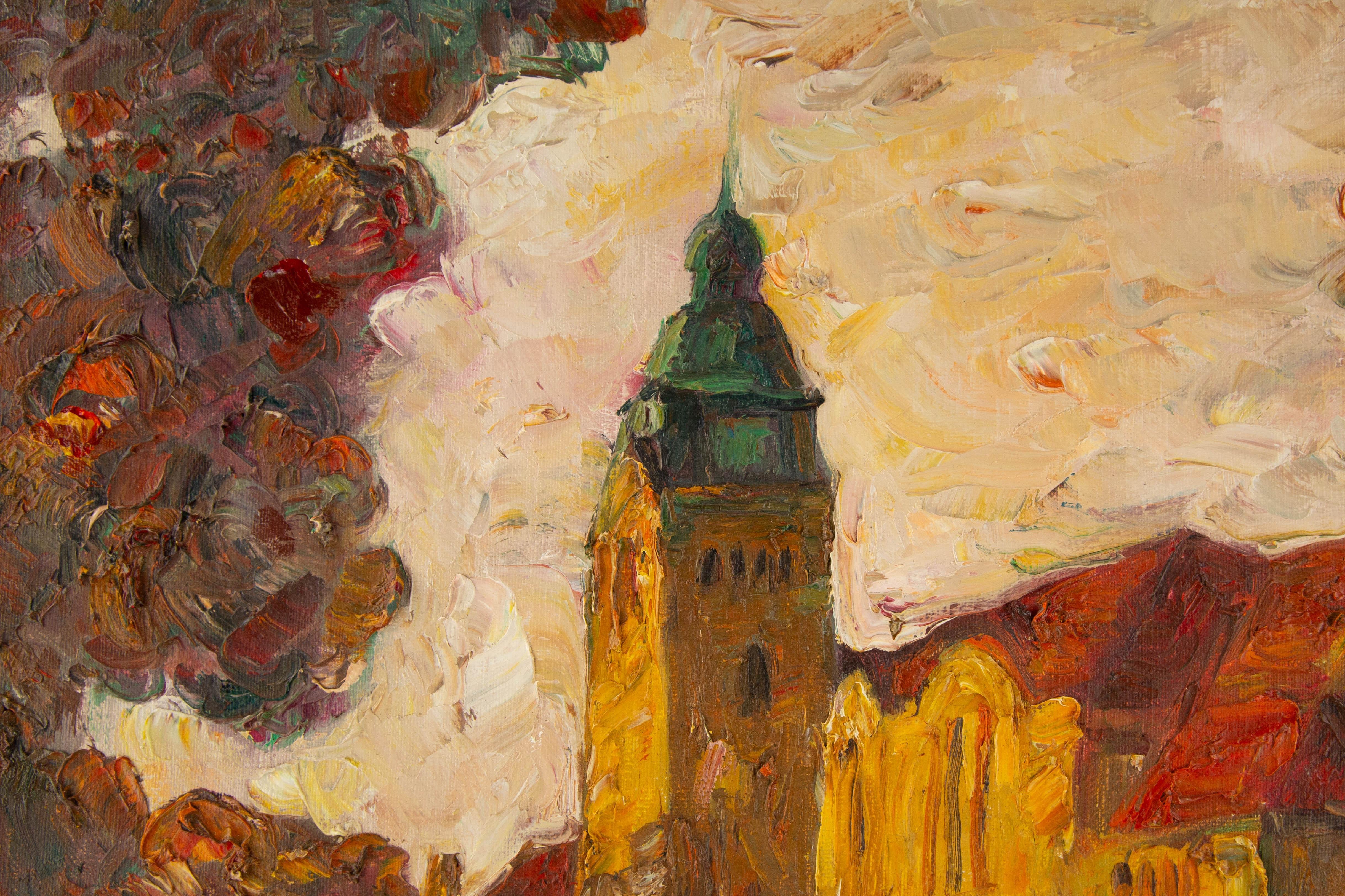 Yulong Niu Impressionistisches Original Ölgemälde auf Leinwand „Journey Scenery III“ von Yulong Niu – Painting von YuLong Niu