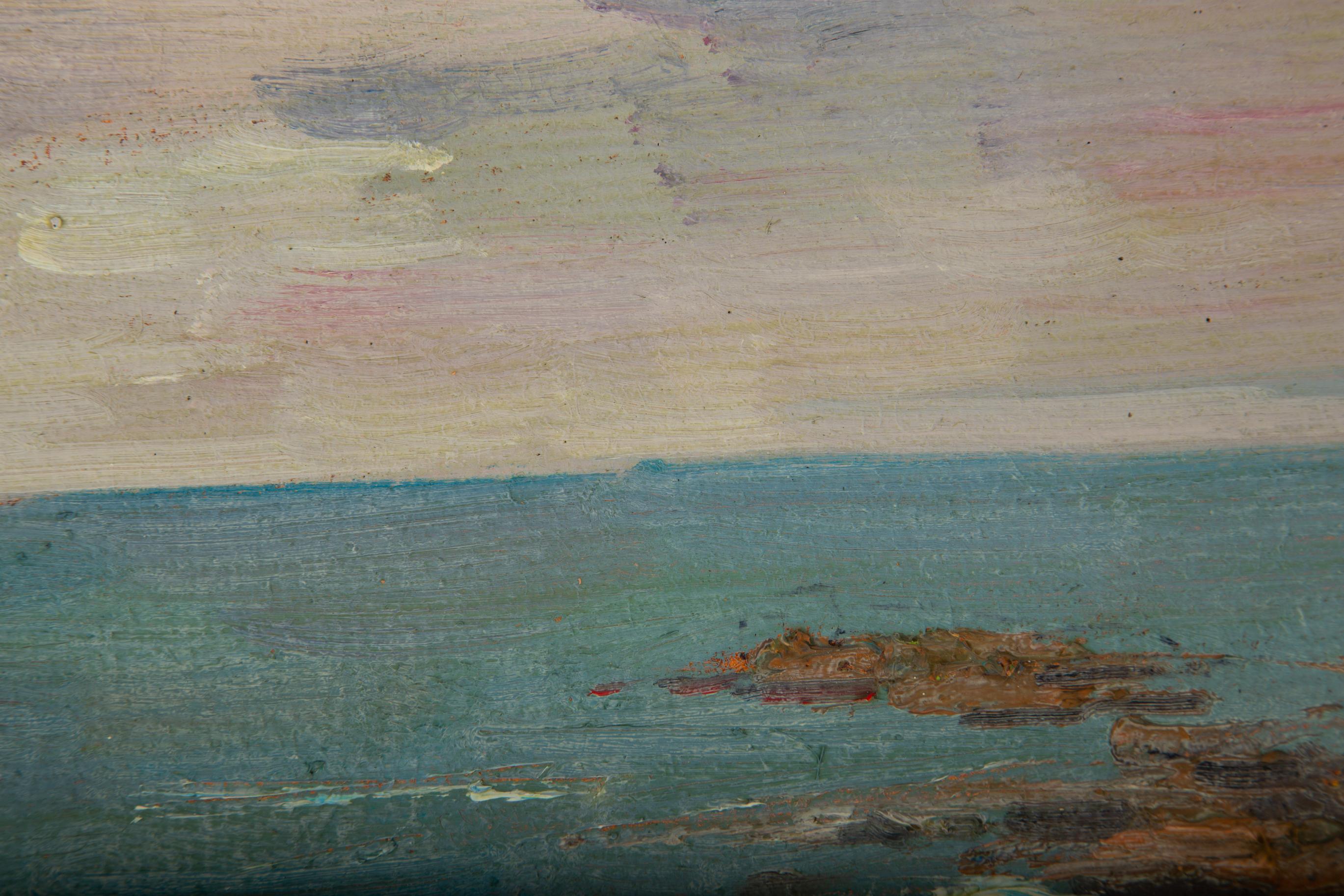  Title: The Landscape Of Qingdao
 Medium: Oil on canvas
 Size: 12 x 12 inches
 Frame: Framing options available!
 Condition: The painting appears to be in excellent condition.
 Note: This painting is unstretched
 Year: 2000 Circa
 Artist: Yulong