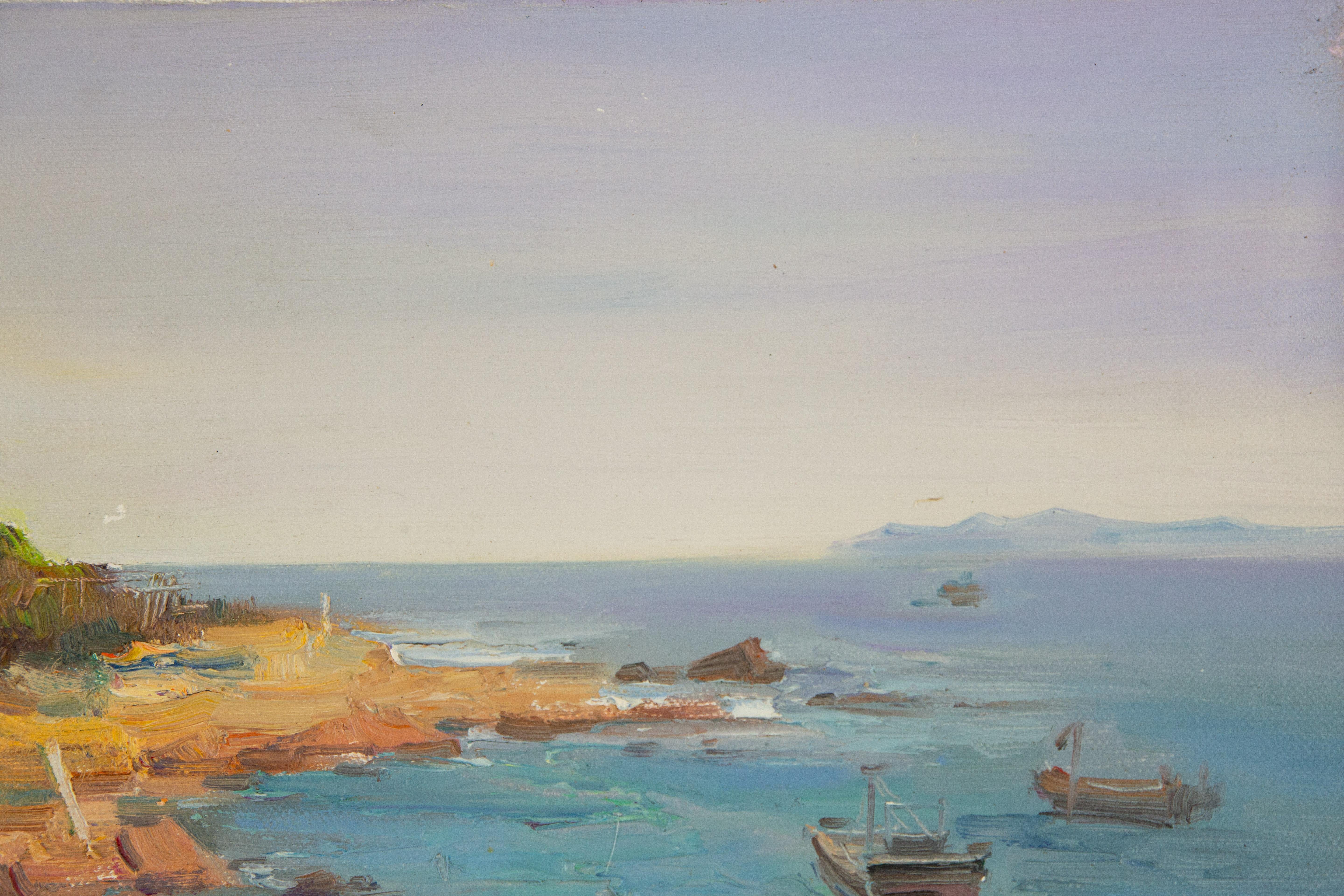  Title: Qingdao Style 6
 Medium: Oil on canvas
 Size: 12 x 20 inches
 Frame: Framing options available!
 Condition: The painting appears to be in excellent condition.
 Note: This painting is unstretched
 Year: 2015
 Artist: Yulong Niu
 Signature:
