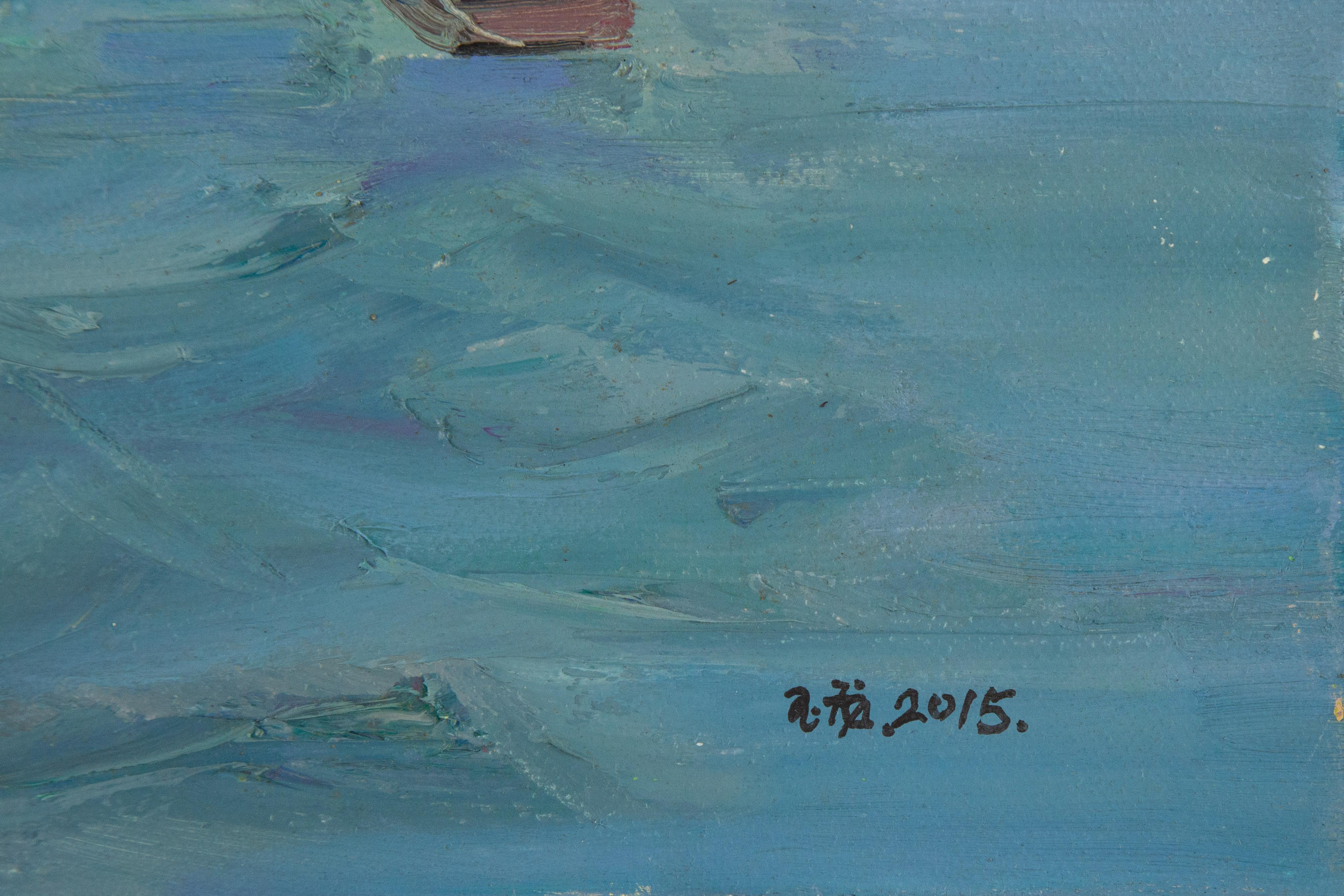 Yulong Niu Waterscape Original Oil On Canvas 