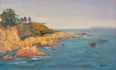 Yulong Niu Paesaggio acquatico originale Olio su tela "Stile Qingdao 6"