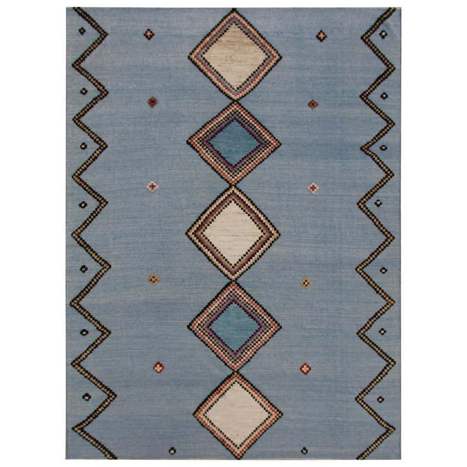 Dupre Chestnut and Cream Hand-Knotted Tufted Wool Rug For Sale at 1stDibs