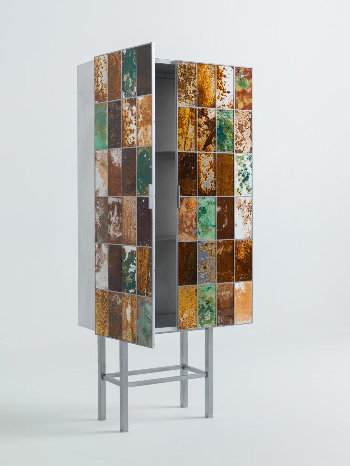 Modern Yuma Kano Rust Harvest Cabinet Acrylic For Sale