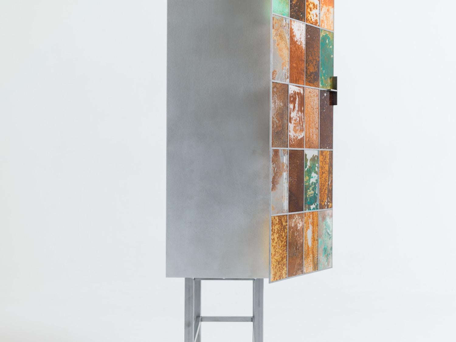 Japanese Yuma Kano Rust Harvest Cabinet Acrylic For Sale