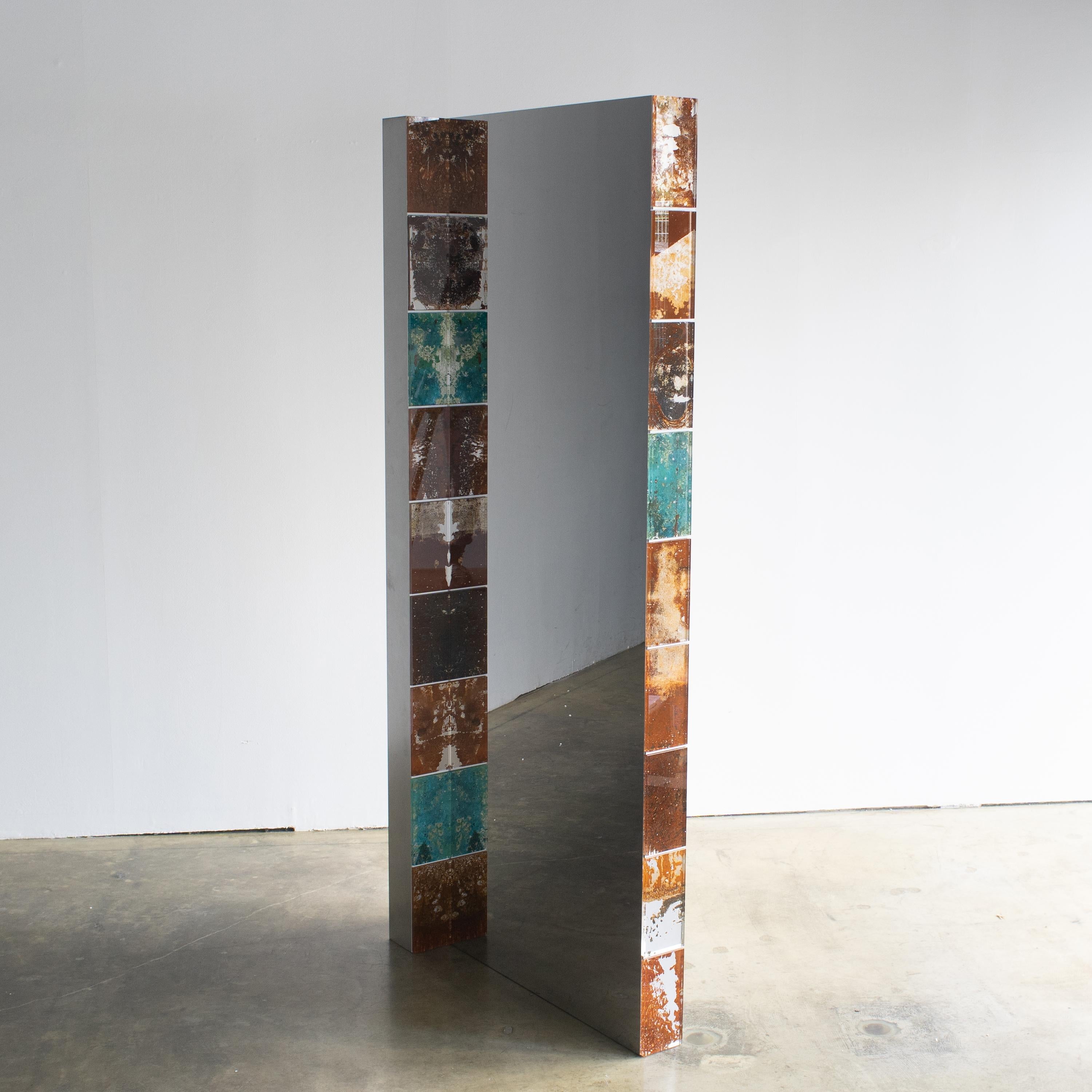 Modern Yuma Kano Rust Harvest Mirror Acrylic Art For Sale
