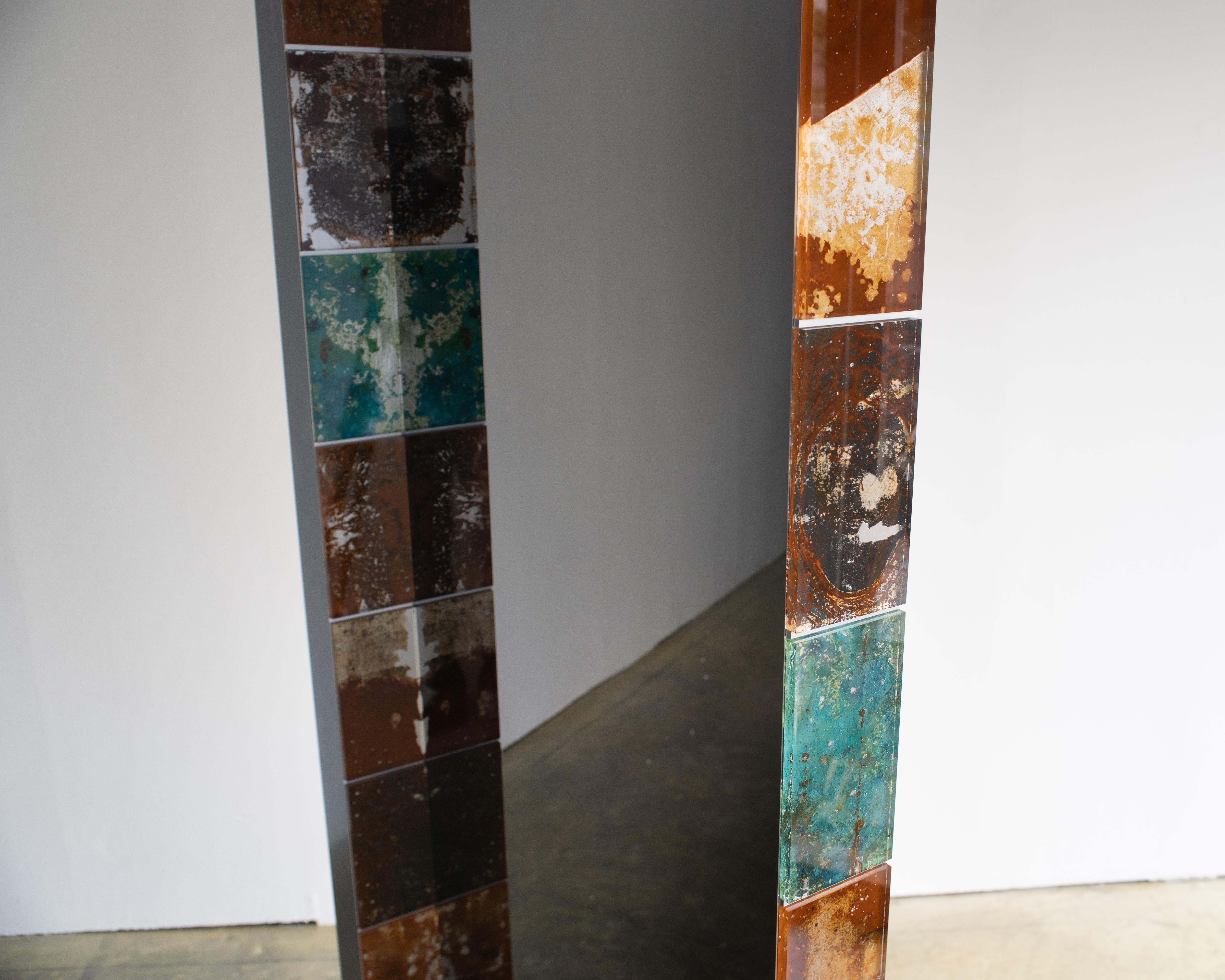 Contemporary Yuma Kano Rust Harvest Mirror Acrylic Art For Sale
