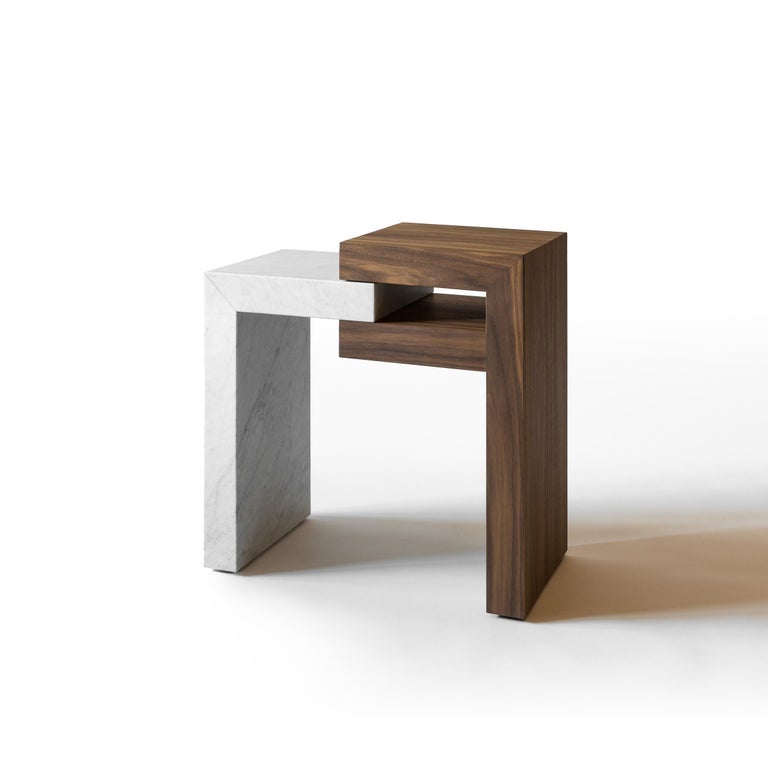 Other Yume Walnut and Stone Side Tables by Joyful Homes For Sale