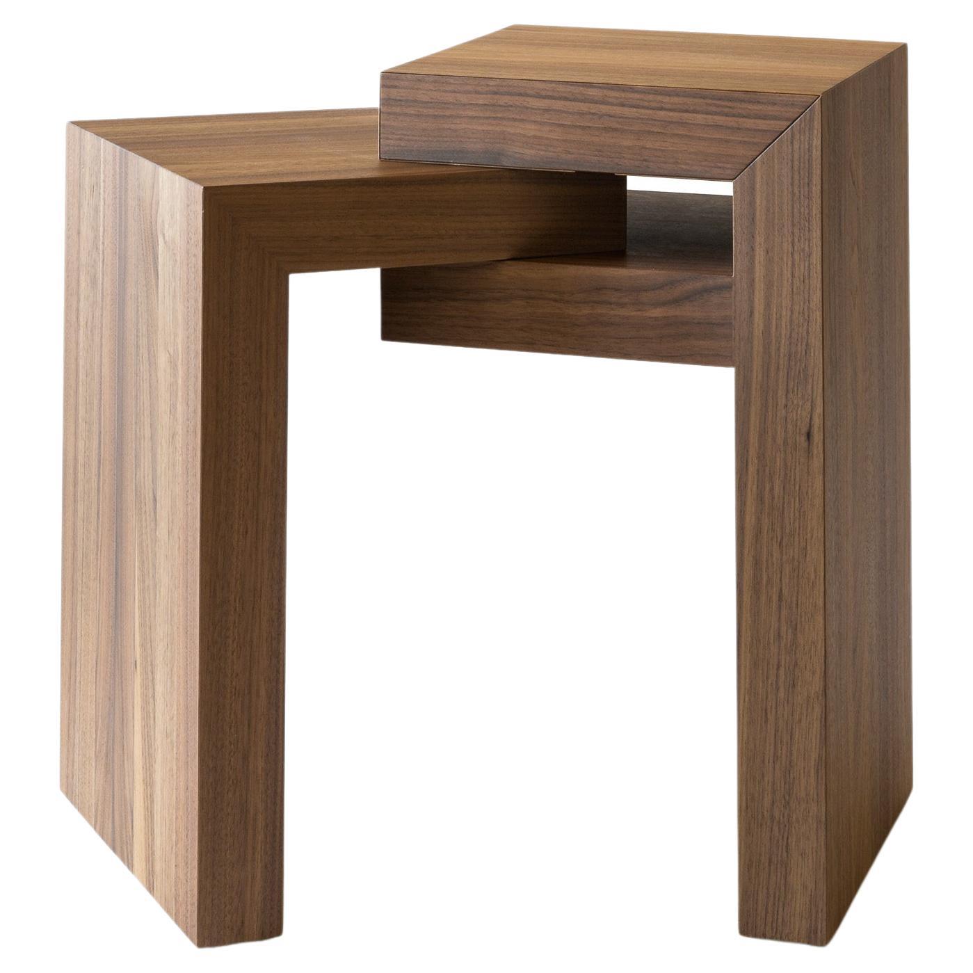HOLLY HUNT Louvered Bedside Table in Dark Walnut Finish at 1stDibs