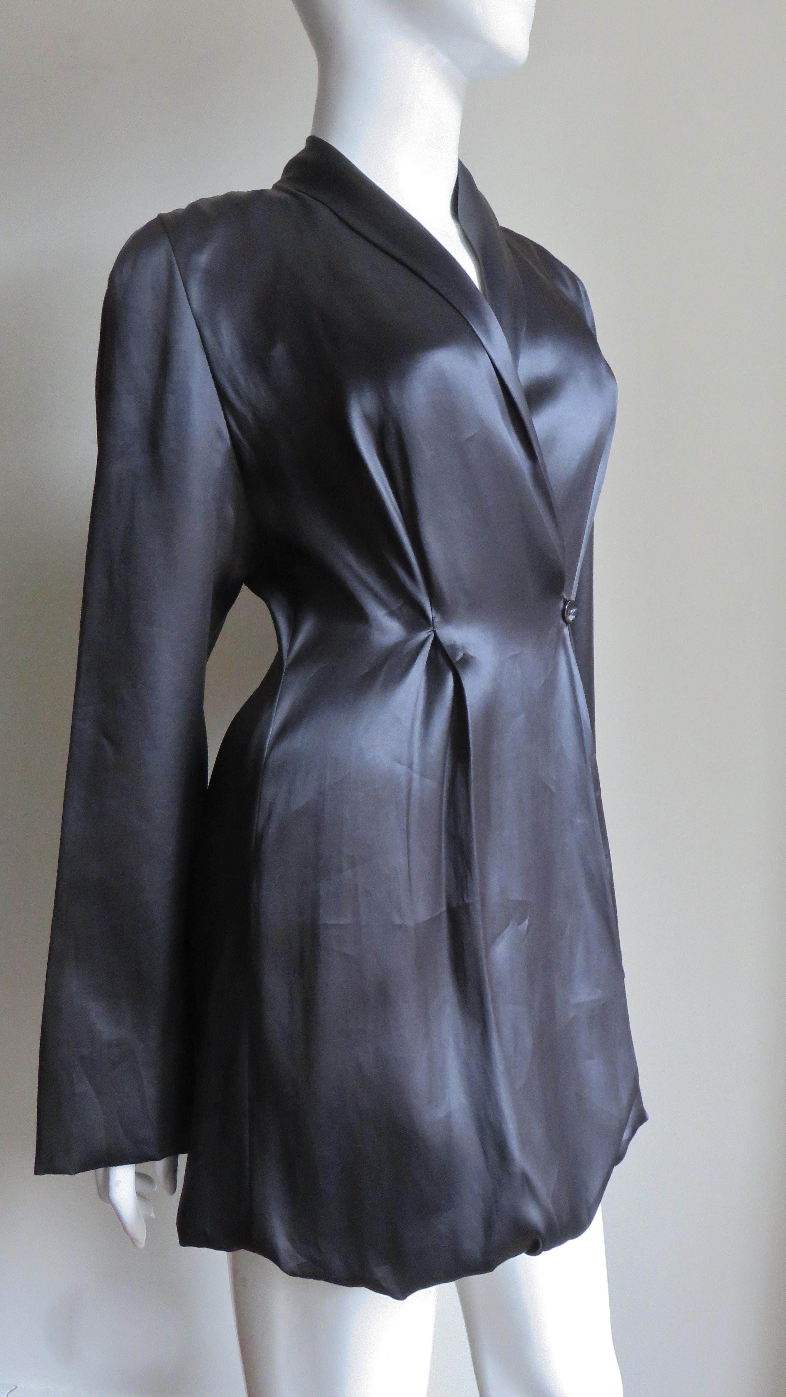 Yumi Eto - Tailleur pantalon de veste ajustable en soie en vente 5