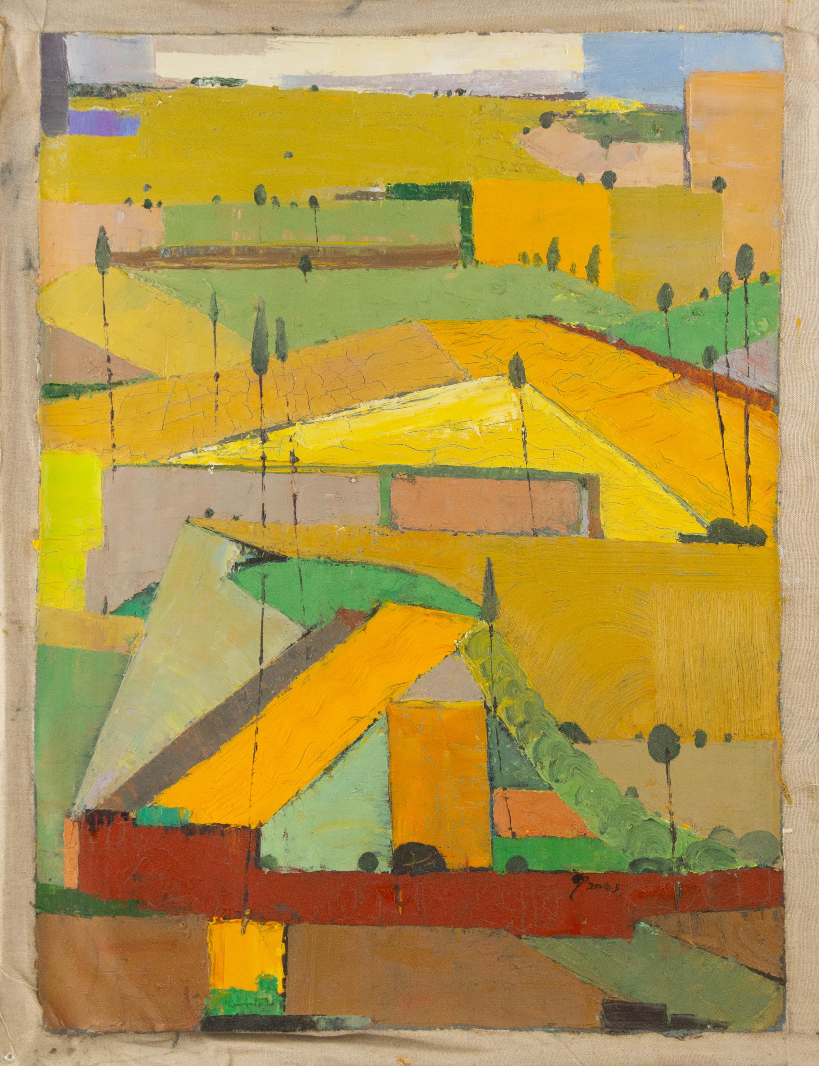 Yuming Geng Landscape Original Oil On Canvas 