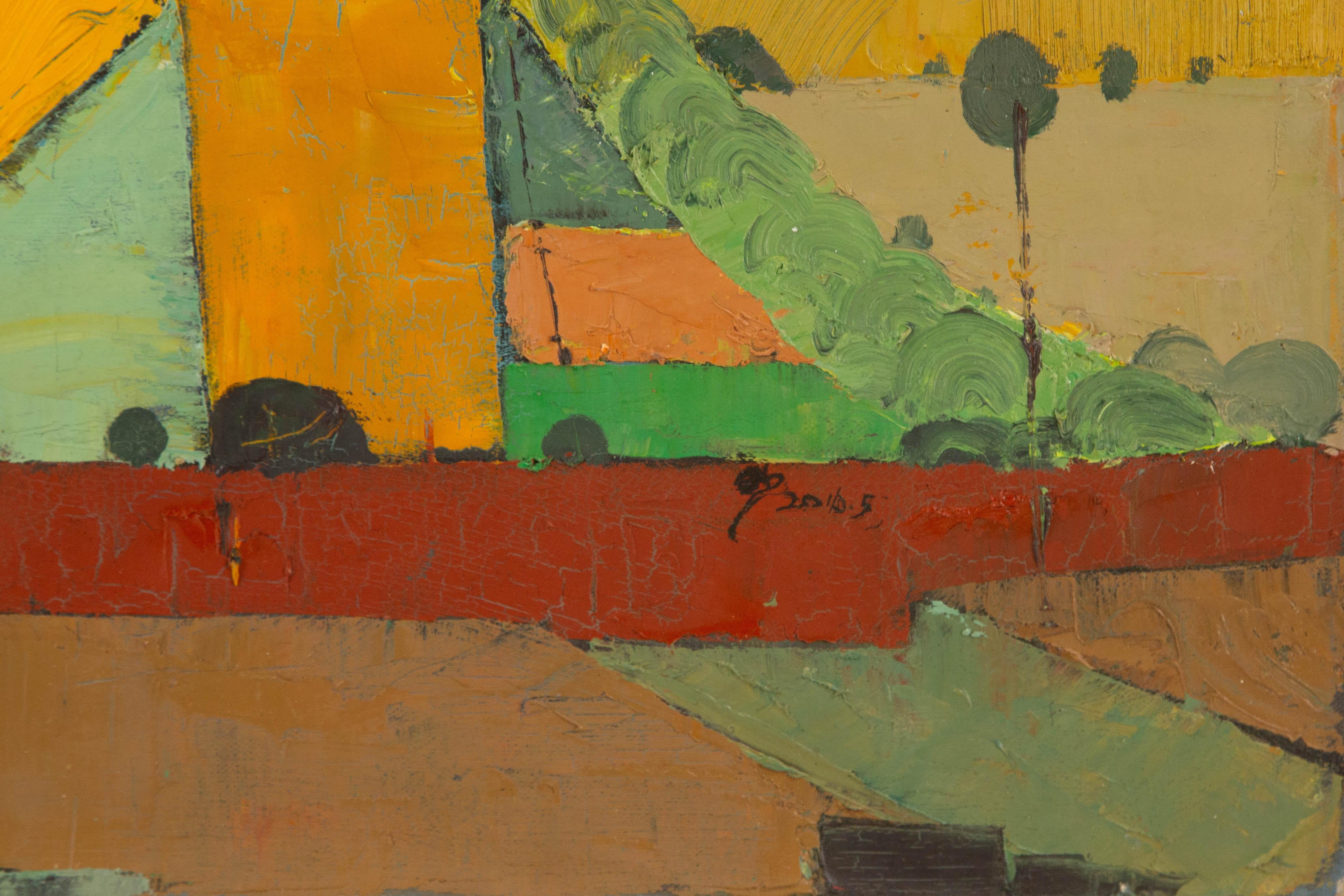Yuming Geng Landscape Original Oil On Canvas 