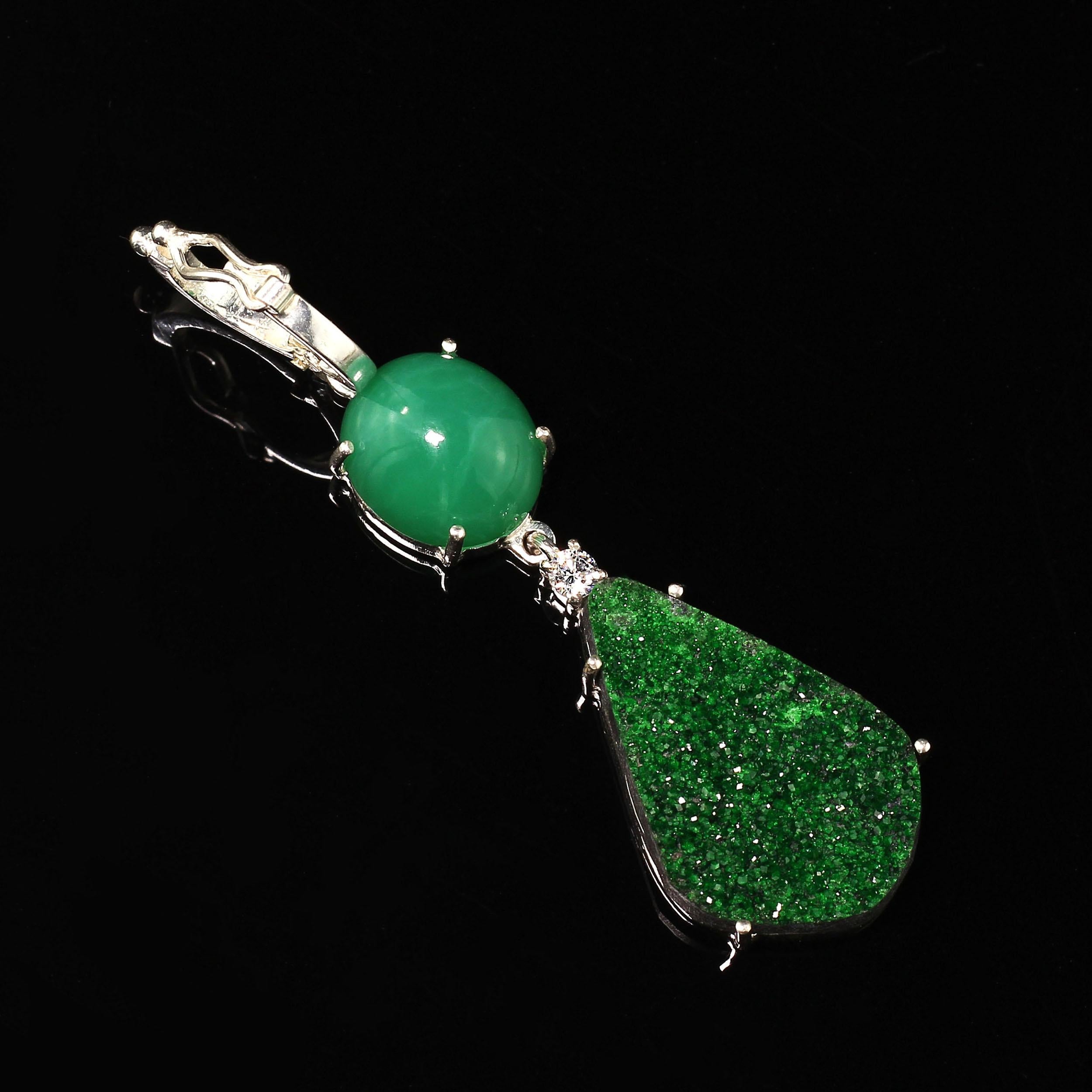 Artisan Yummy Green on Green Gemstone Pendant
