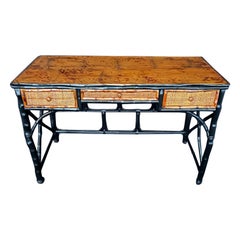 Yummy Vintage Tortoise Burnt Bamboo Writing Desk