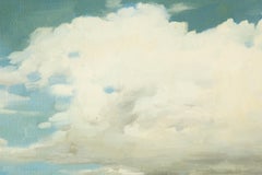 Yun Xi Paesaggio originale olio su tela "Prateria sotto le nuvole bianche"