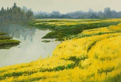Yun Xi Paisaje Original Óleo Sobre Lienzo "Campo de colza"