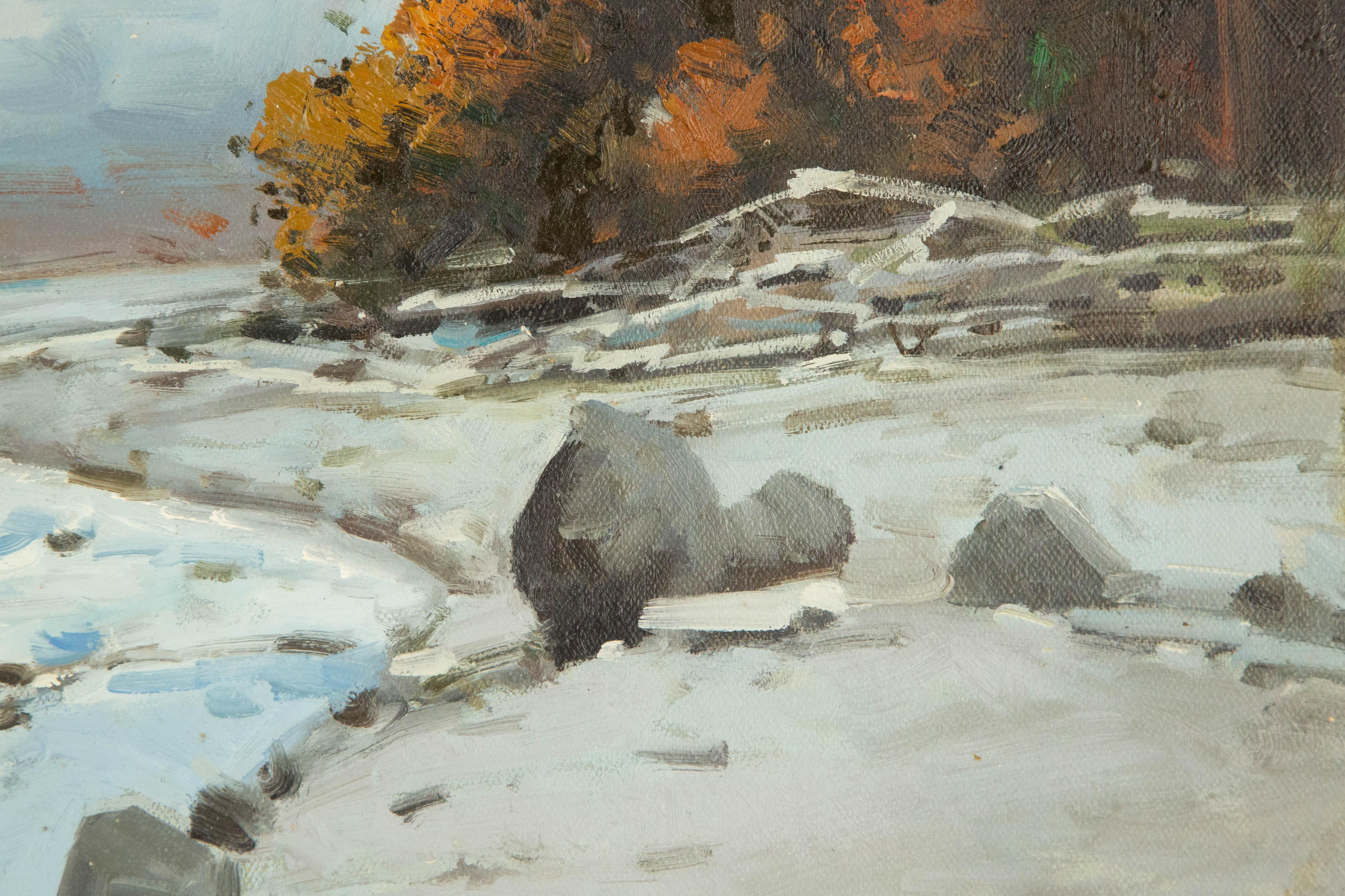 Yun Xi Landschaft, Original, Ölgemälde auf Leinwand, „Schneeflocken Peak“ im Angebot 4