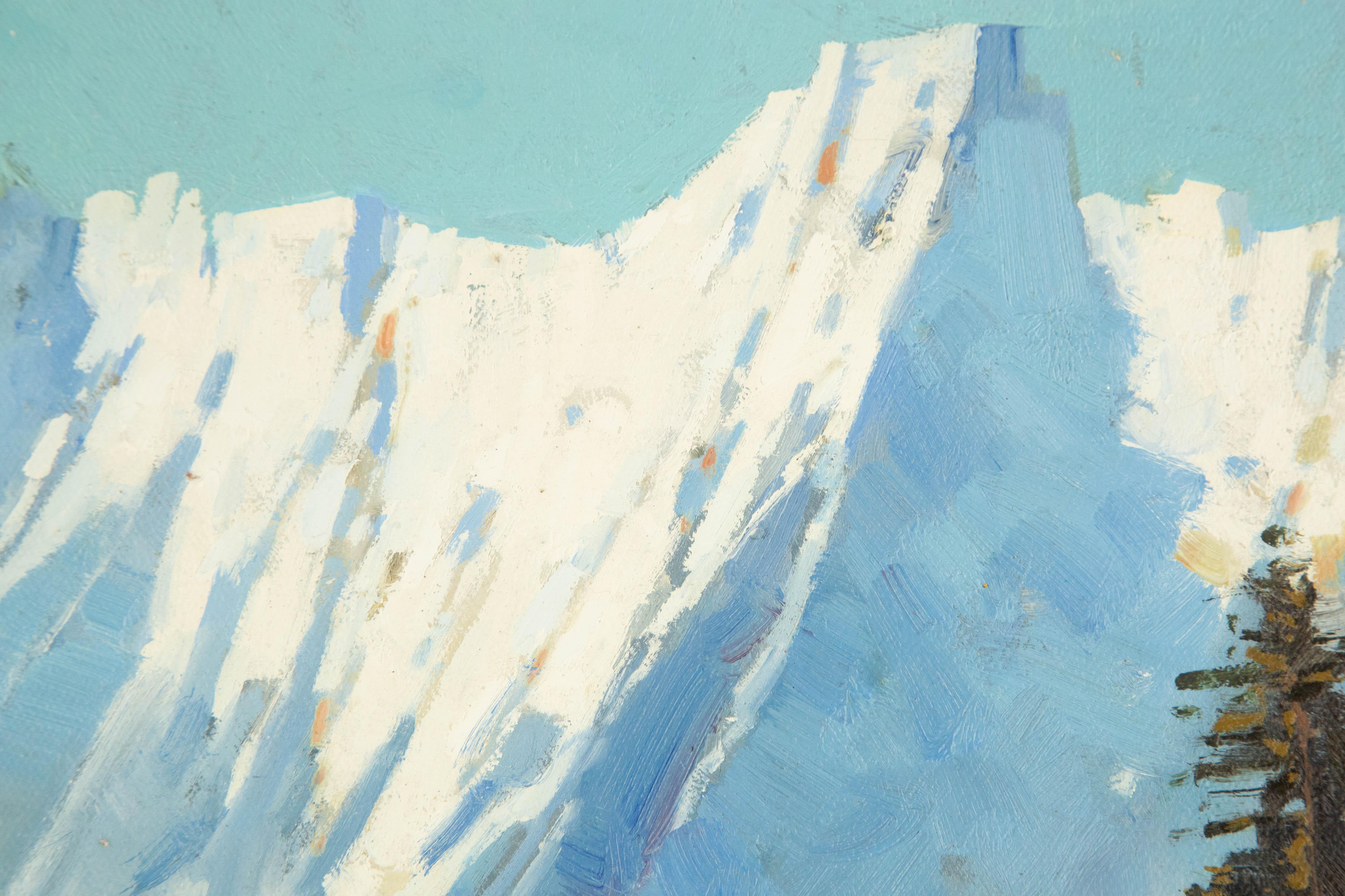 Yun Xi Landschaft, Original, Ölgemälde auf Leinwand, „Schneeflocken Peak“ im Angebot 5