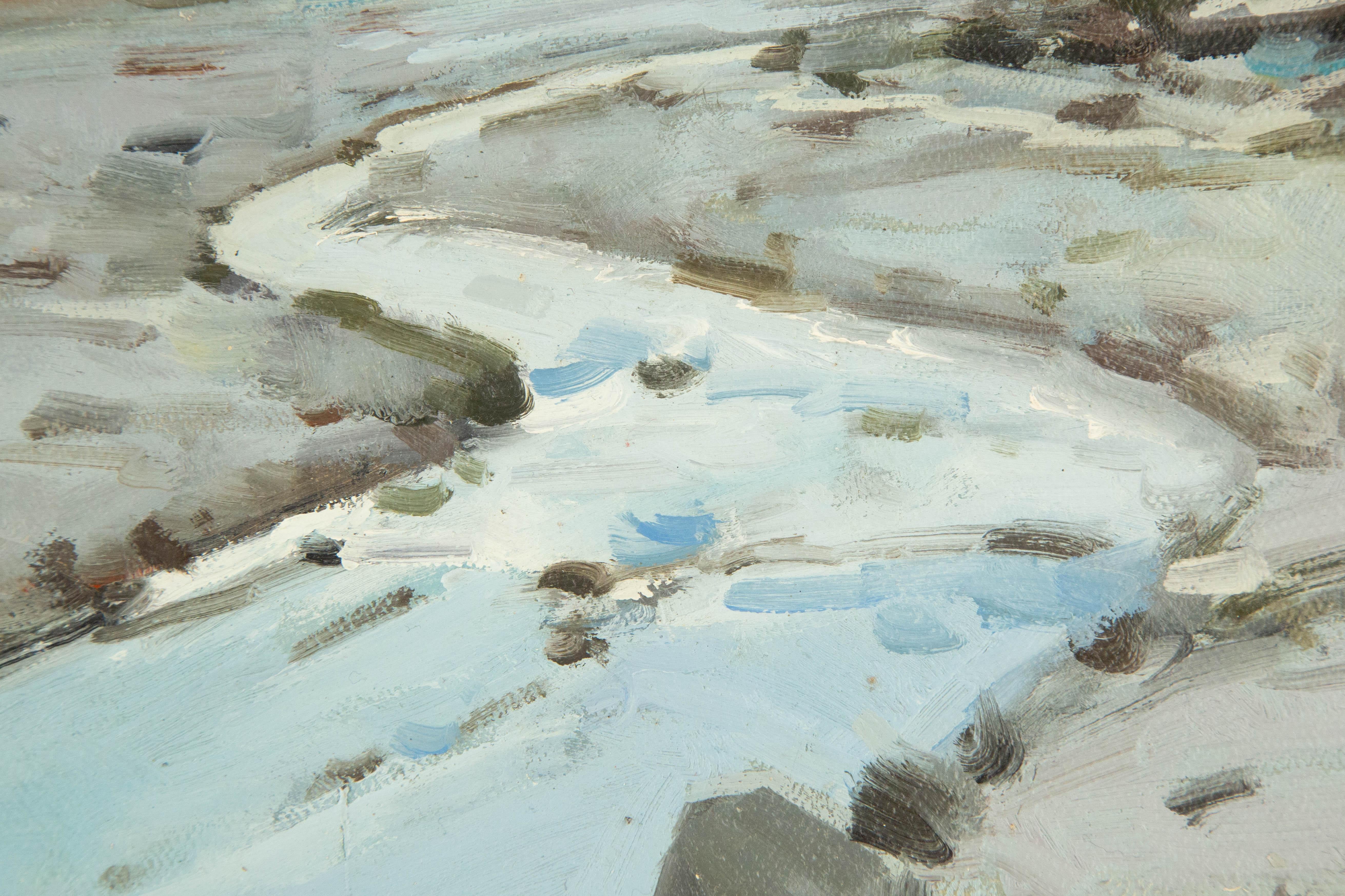 Yun Xi Landschaft, Original, Ölgemälde auf Leinwand, „Schneeflocken Peak“ im Angebot 6
