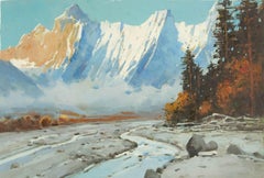 Yun Xi Paisaje Original Óleo Sobre Lienzo "Pico de Nieve"