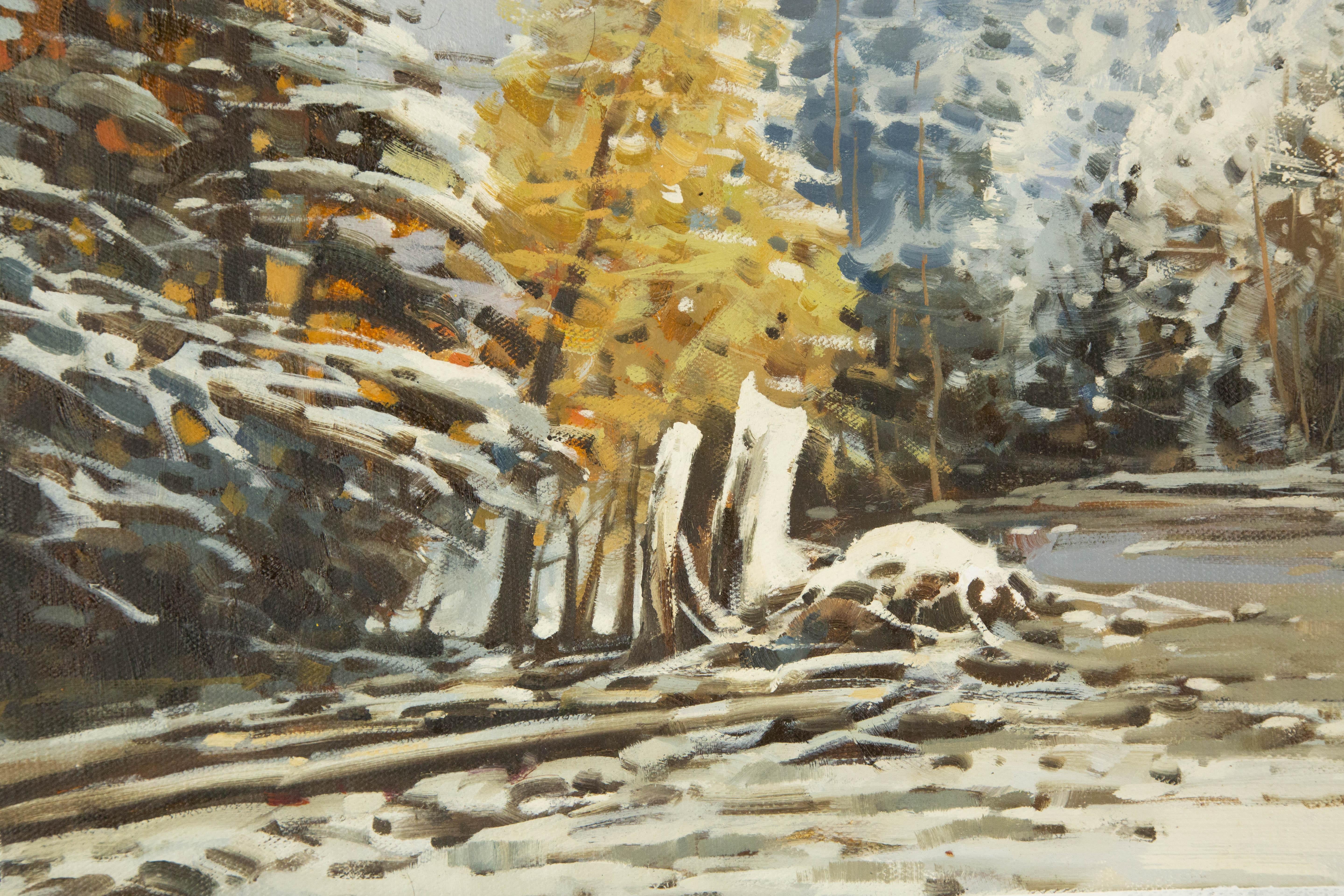Yun Xi Landschaft, Original, Ölgemälde auf Leinwand, „Schneidefluss“, Yun Xi im Angebot 2