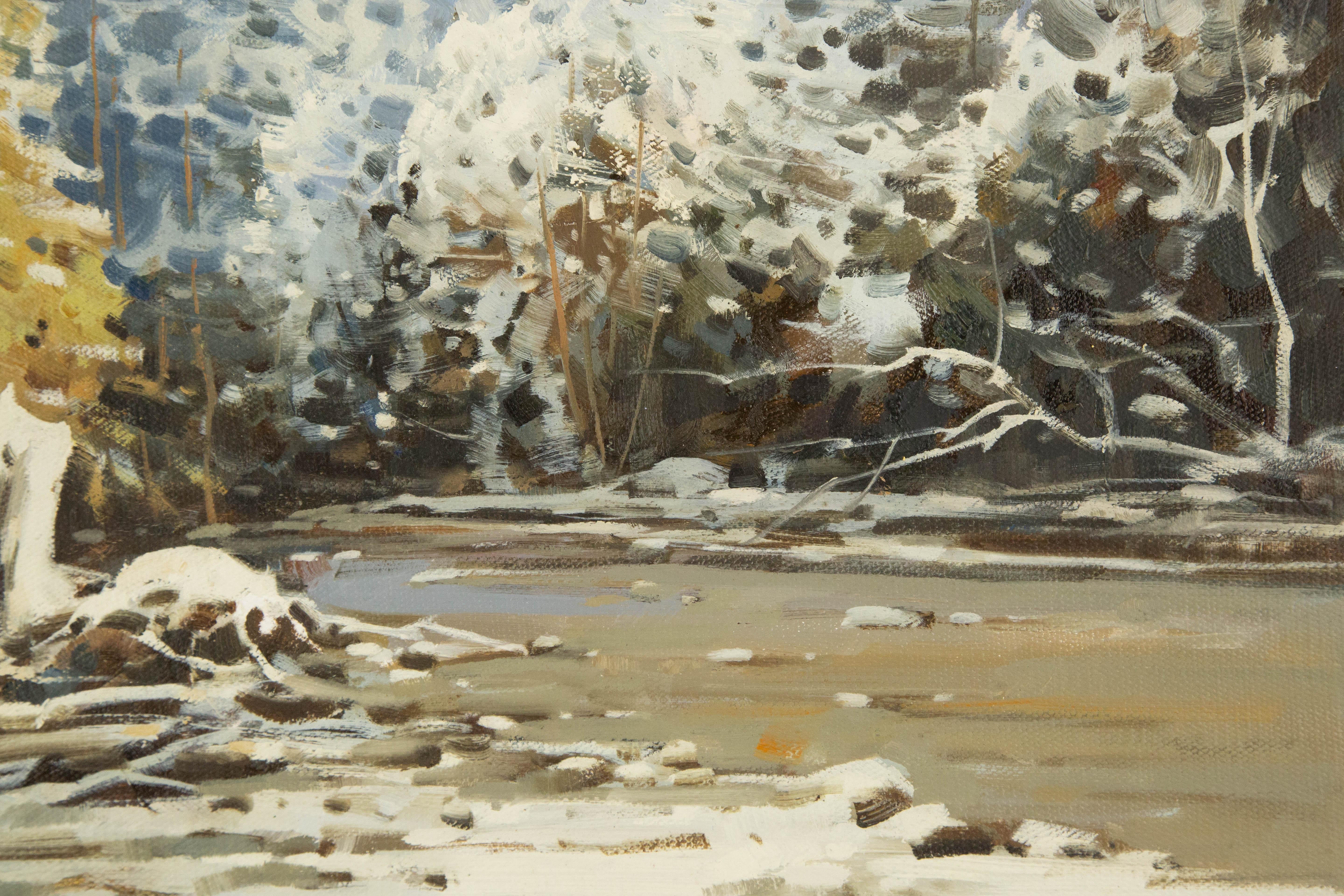 Yun Xi Landschaft, Original, Ölgemälde auf Leinwand, „Schneidefluss“, Yun Xi im Angebot 4
