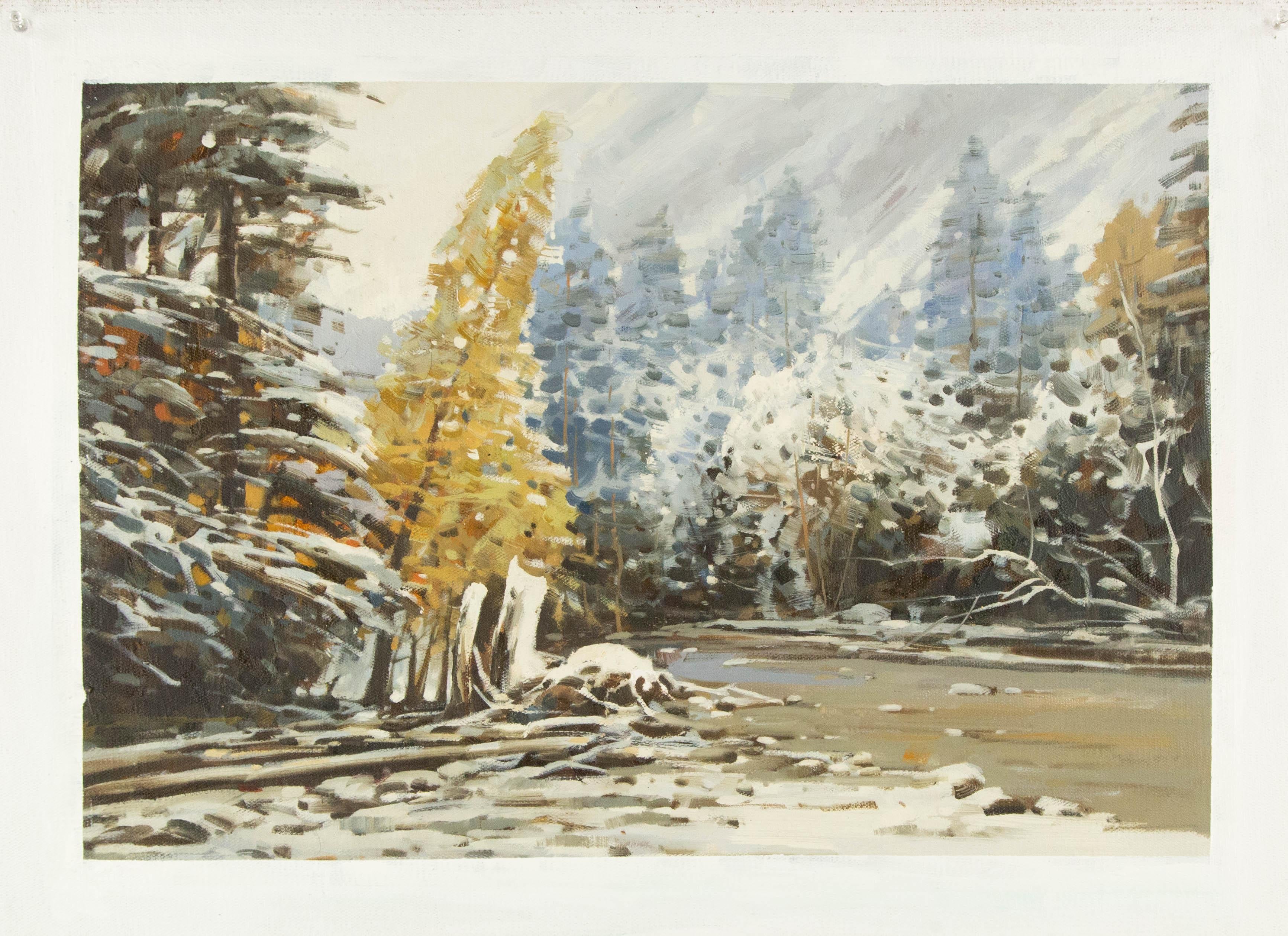 Yun Xi Landschaft, Original, Ölgemälde auf Leinwand, „Schneidefluss“, Yun Xi im Angebot 7
