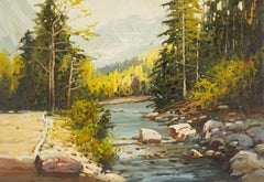Yun Xi Paisaje Original Óleo Sobre Lienzo "Arroyo de primavera"