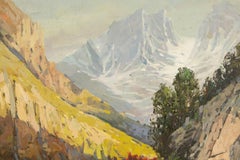 Yun Xi Paisaje Original Óleo Sobre Lienzo "Arroyo Bajo El Pico De Nieve"