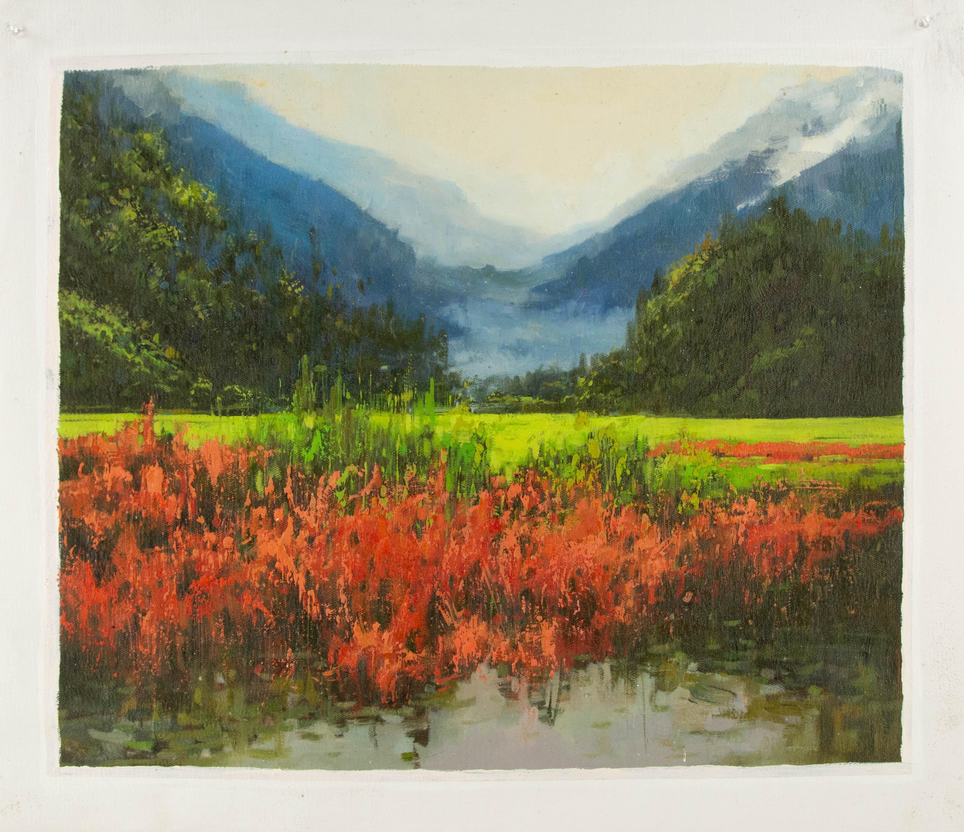 Yun Xi Paisaje Original Óleo Sobre Lienzo 