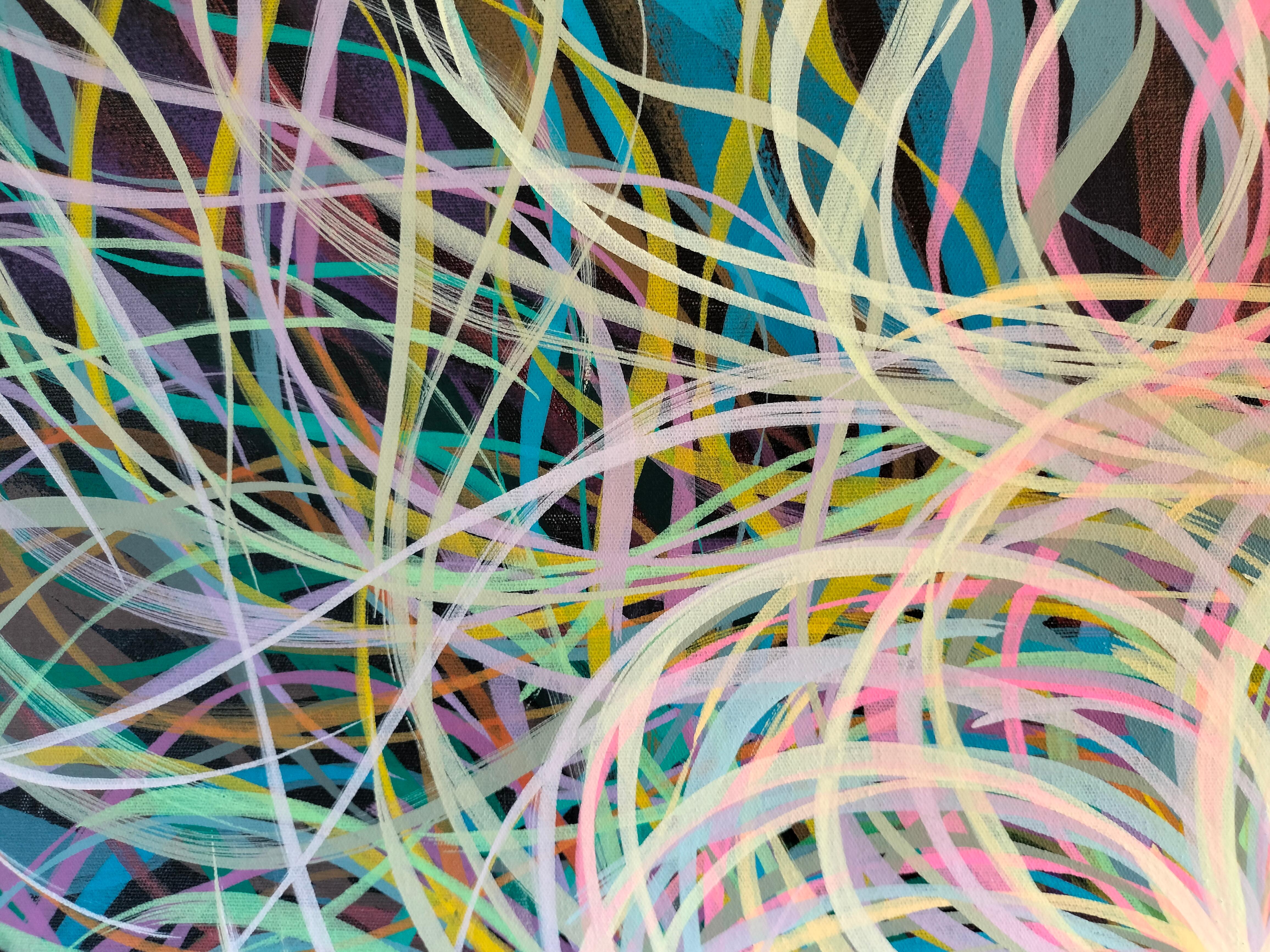  Particle de Dieu, effet papillon. Peinture abstraite, peinture acrylique sur toile - Abstrait Painting par Yunior Marino