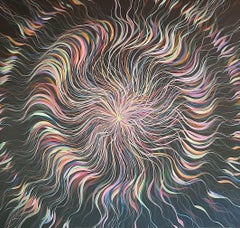 Mantra, Wellen. Abstraktes Gemälde, Acrylfarbe auf Leinwand