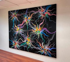 Ondas y partículas. Pintura abstracta, Pintura acrílica sobre lienzo