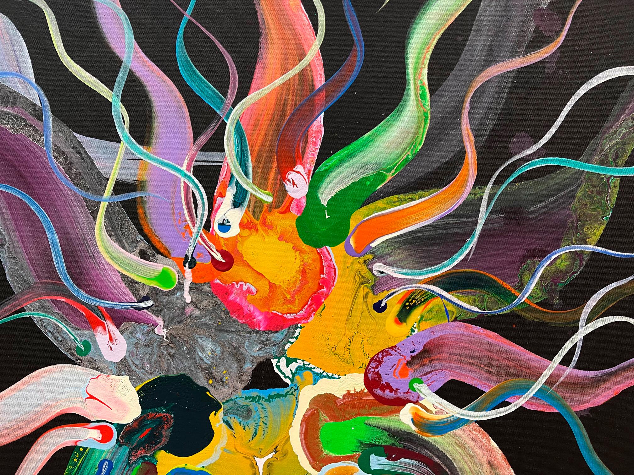 Ondas y partículas. Pintura abstracta, Pintura acrílica sobre lienzo en venta 4