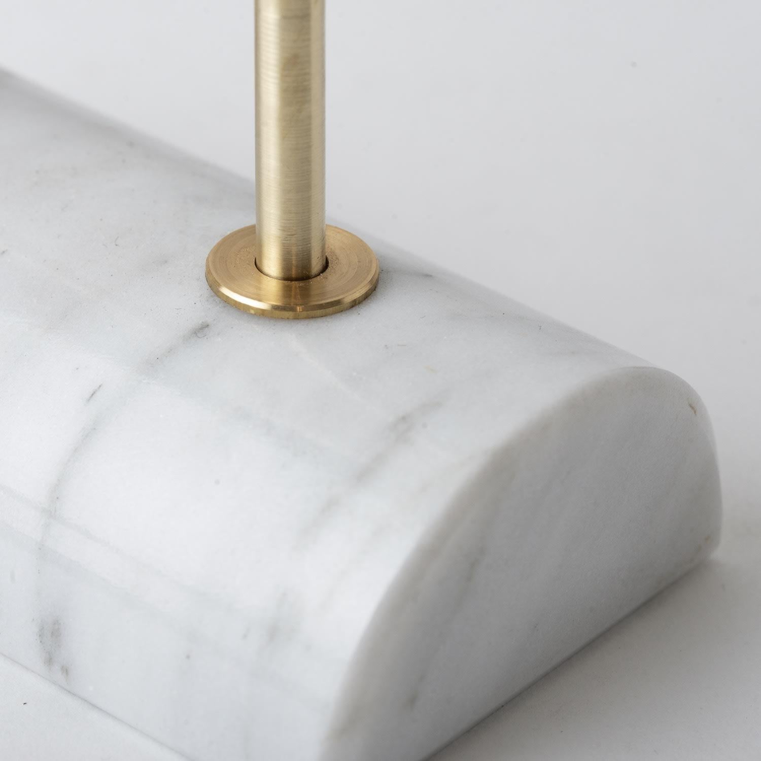 Contemporary Yunta Travertine Marble & Brass Candle Holders For Sale