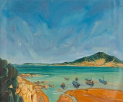 Paysage aquatique original de Yunxian Li « Bateaux sur le rivage »