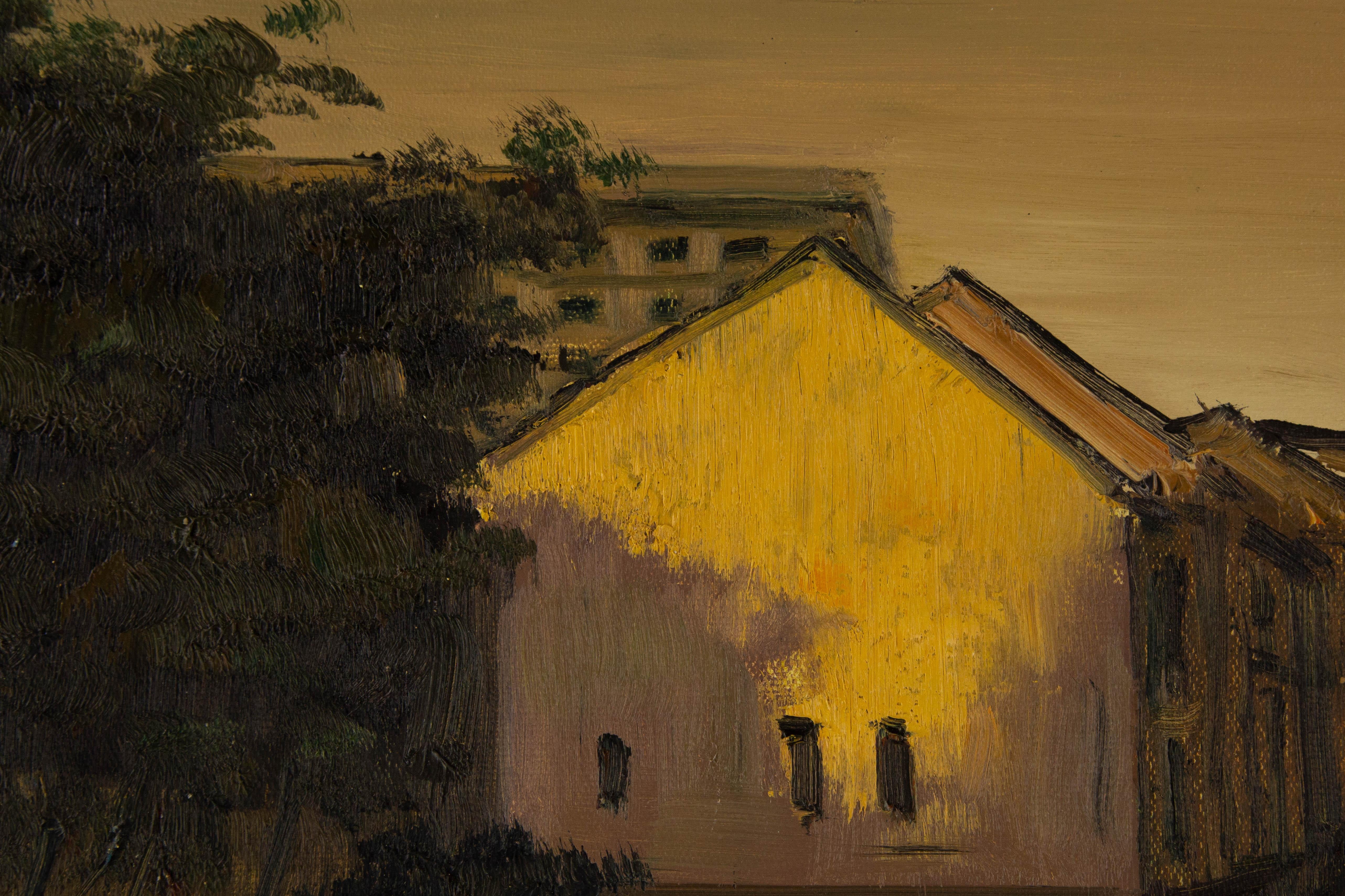 Huile originale sur toile « Watertown », paysage Yunxian Li en vente 1