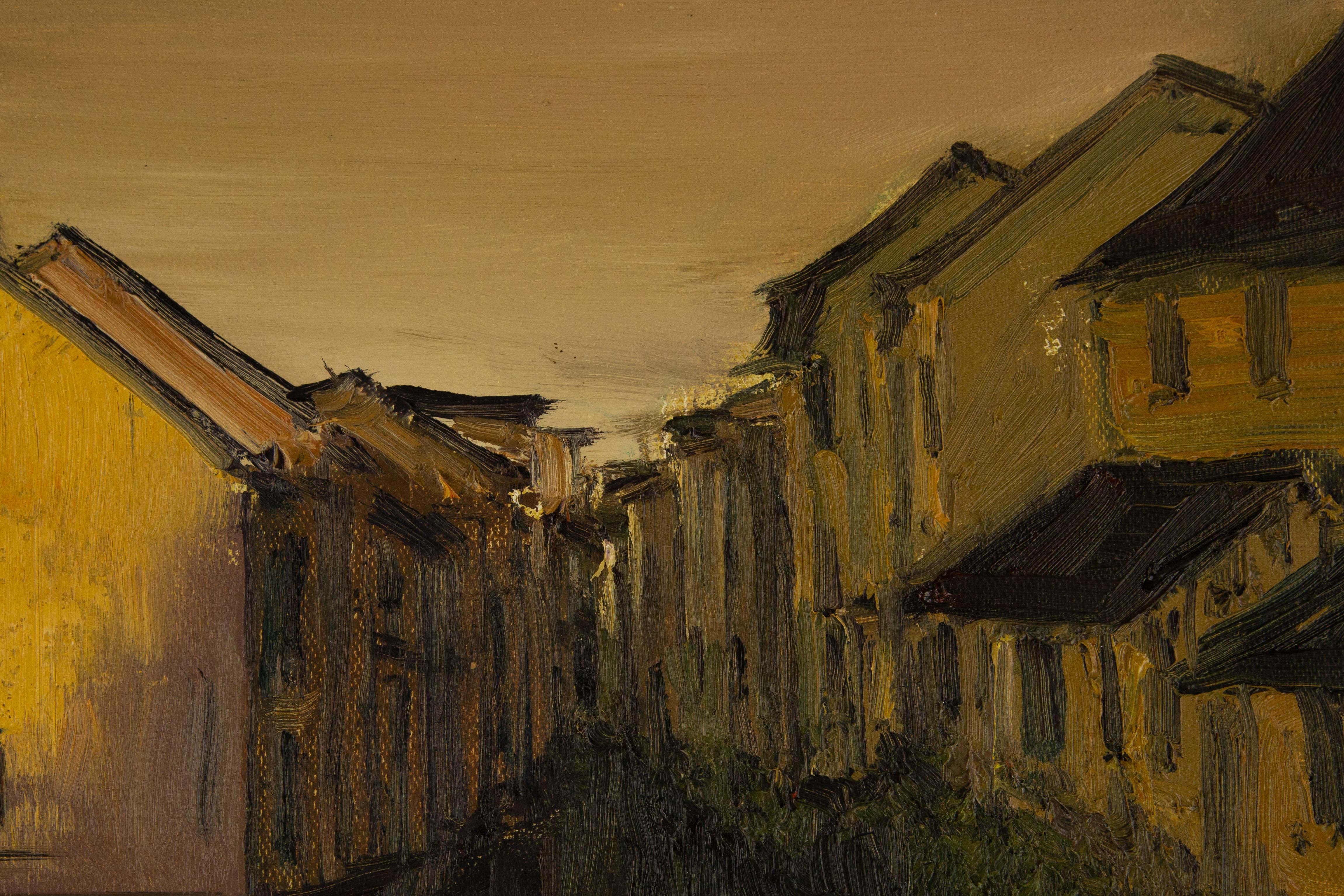 Huile originale sur toile « Watertown », paysage Yunxian Li en vente 3