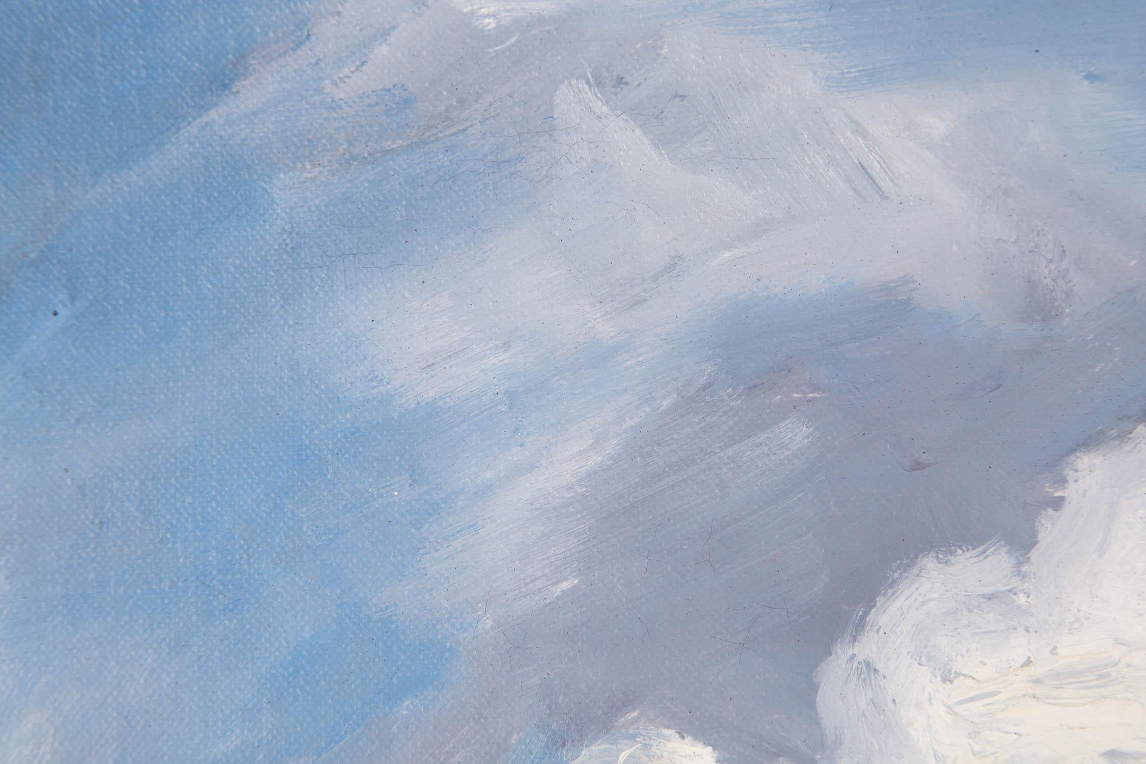 Yunyan Gu Landschaft, Original, Öl auf Leinwand, „Brunnen und Wolke“, Yunyan Gu im Angebot 2