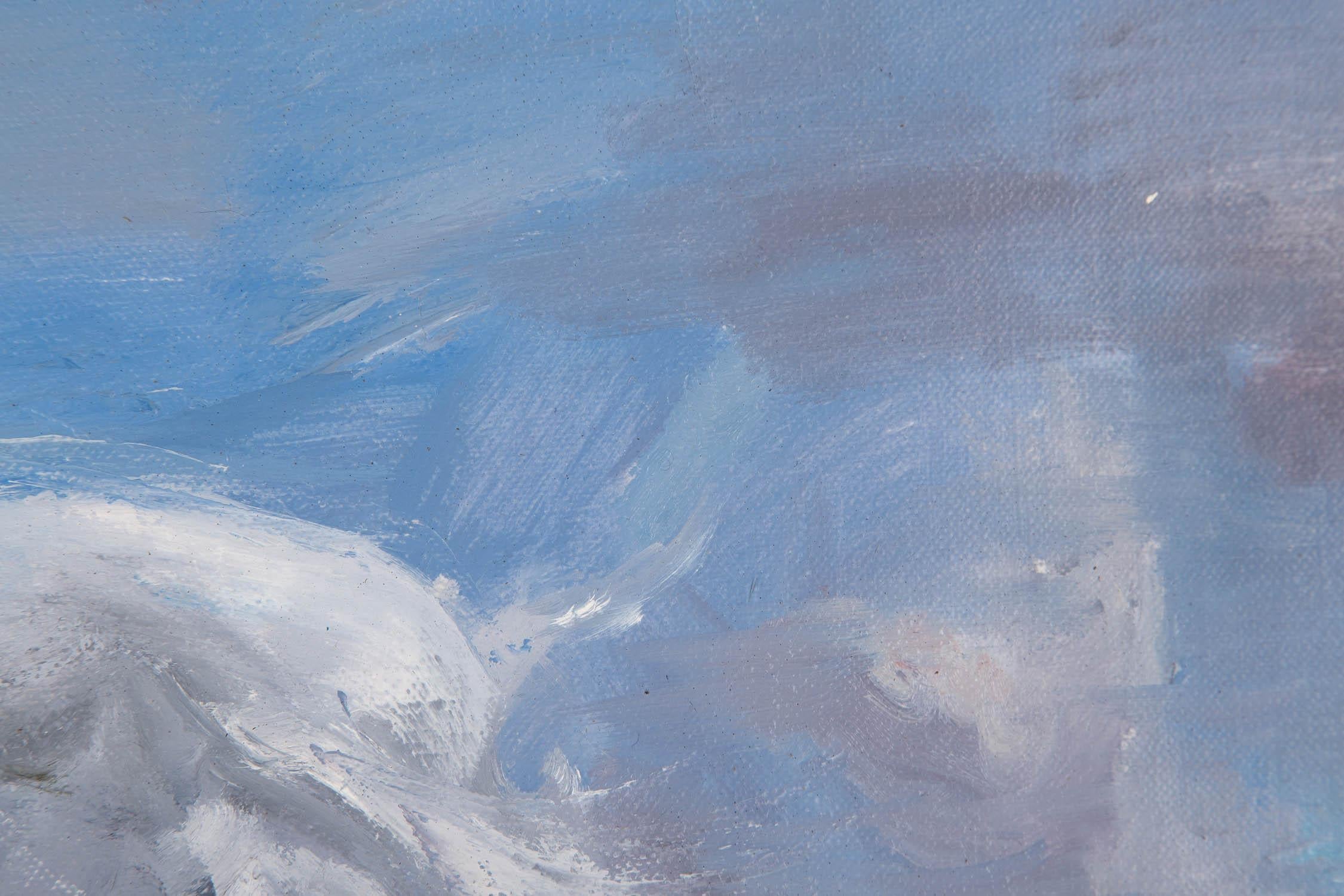 Yunyan Gu Landschaft, Original, Öl auf Leinwand, „Brunnen und Wolke“, Yunyan Gu im Angebot 3