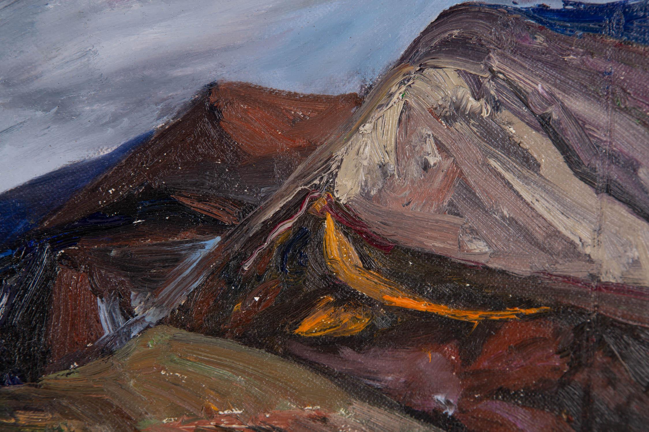Yunyan Gu Landschaft, Original, Öl auf Leinwand, „Brunnen und Wolke“, Yunyan Gu im Angebot 6