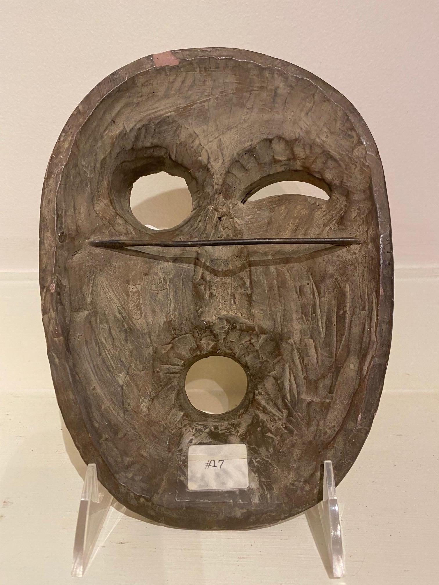 Native American Yup'ik Museum Replica Clay Mask of a Lunar Spirit, Early 20th Century For Sale