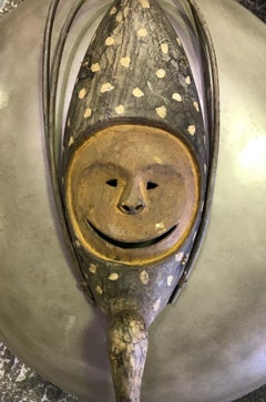 Yupik Yup'ik Native American Alaska Carved Polychrome Wood Anthropomorphic Mask