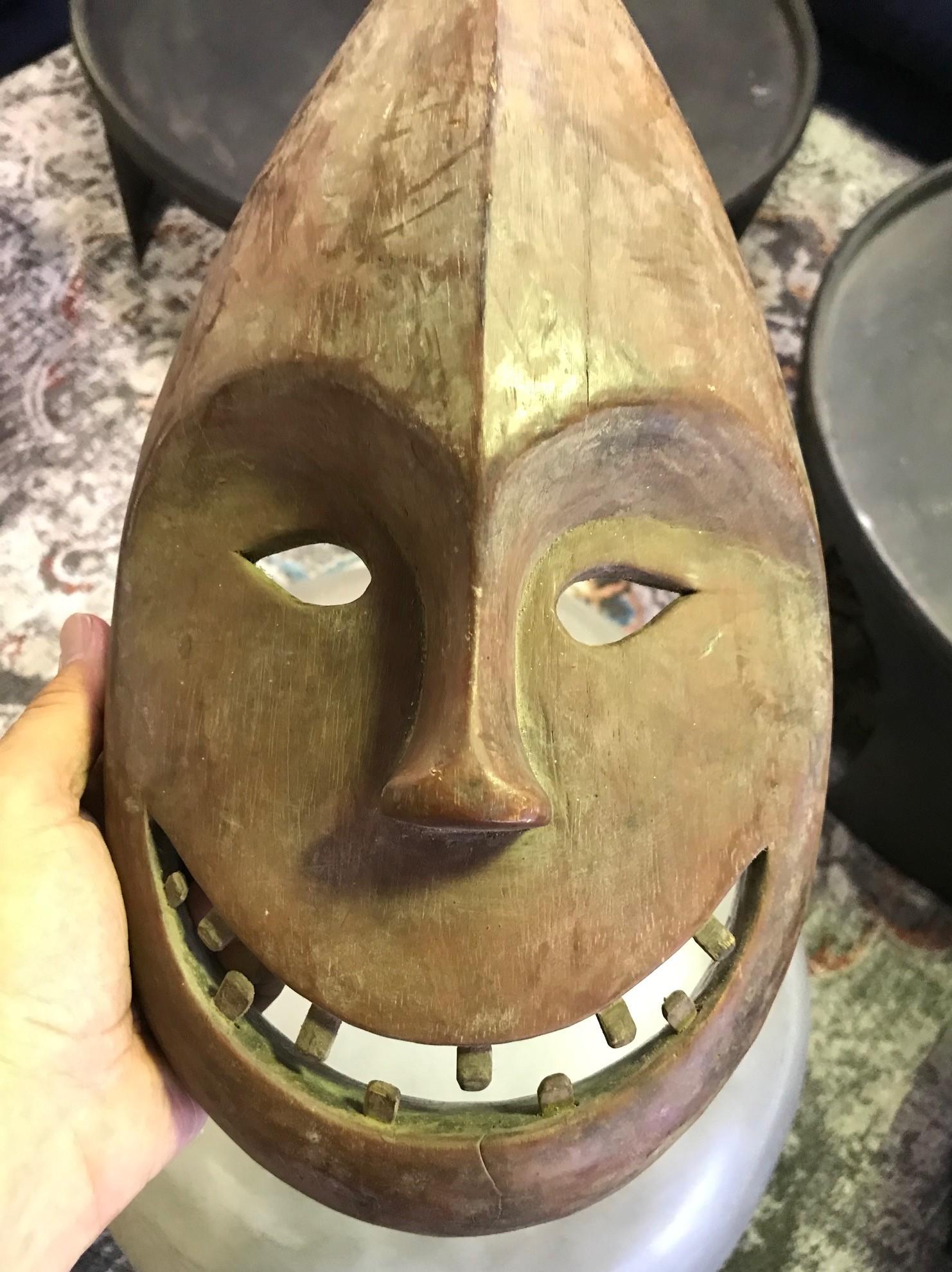 Yupik Yup'ik Native American Alaska Carved Wood Anthropomorphic Spirit Mask 2