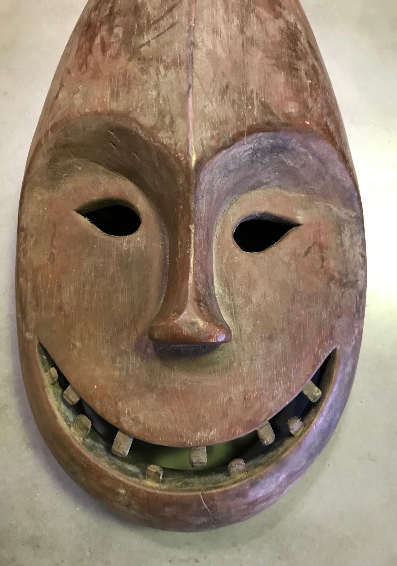 A strangely beautiful mask by the Yup'ik (Yupik) aboriginal, indigenous people of South-Western & South Central Alaska. The Yup'ik people, who are related to the Inuit peoples, have a long history of ceremonial mask making. Yup'ik masks were