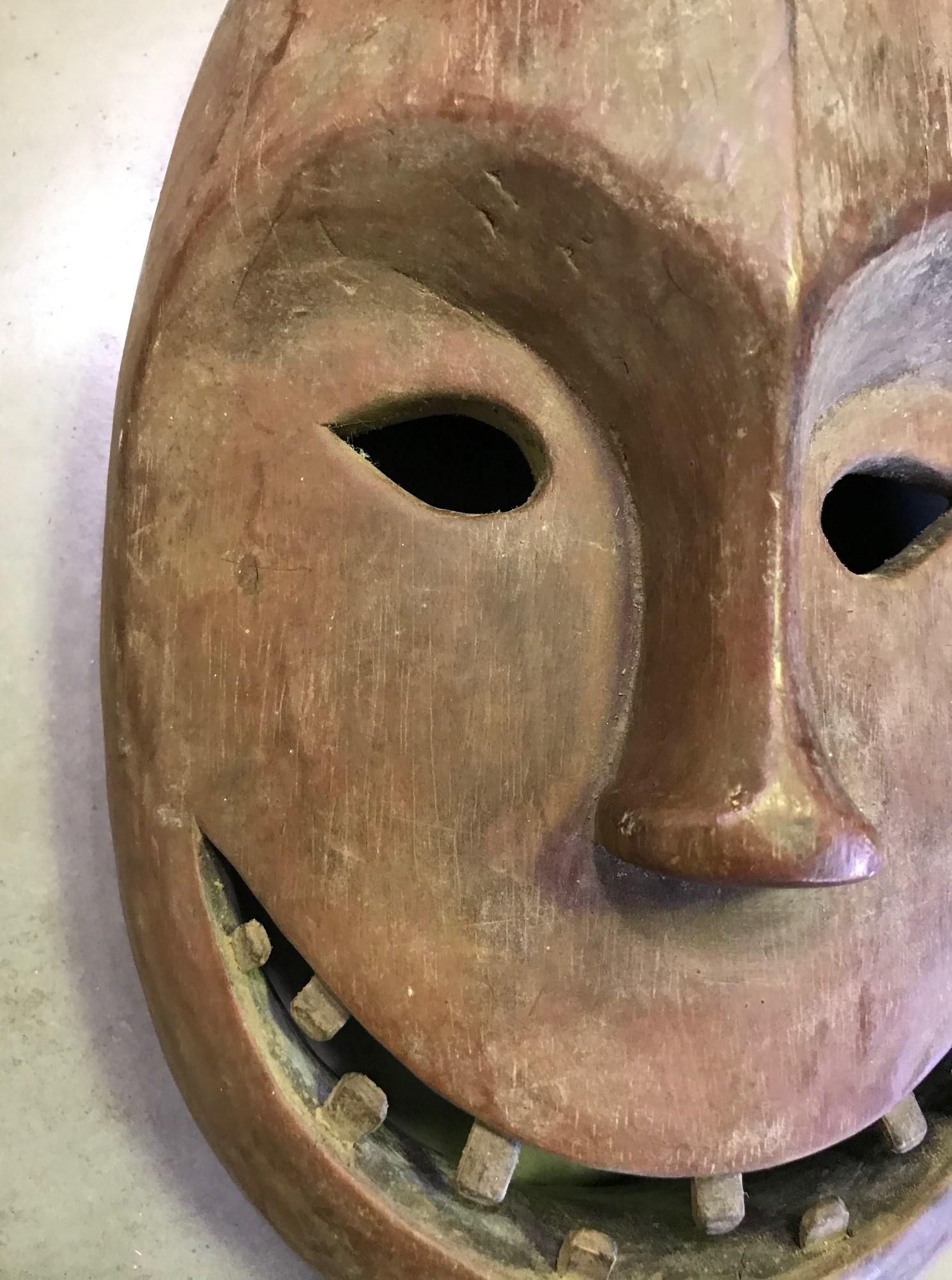 Hand-Crafted Yupik Yup'ik Native American Alaska Carved Wood Anthropomorphic Spirit Mask
