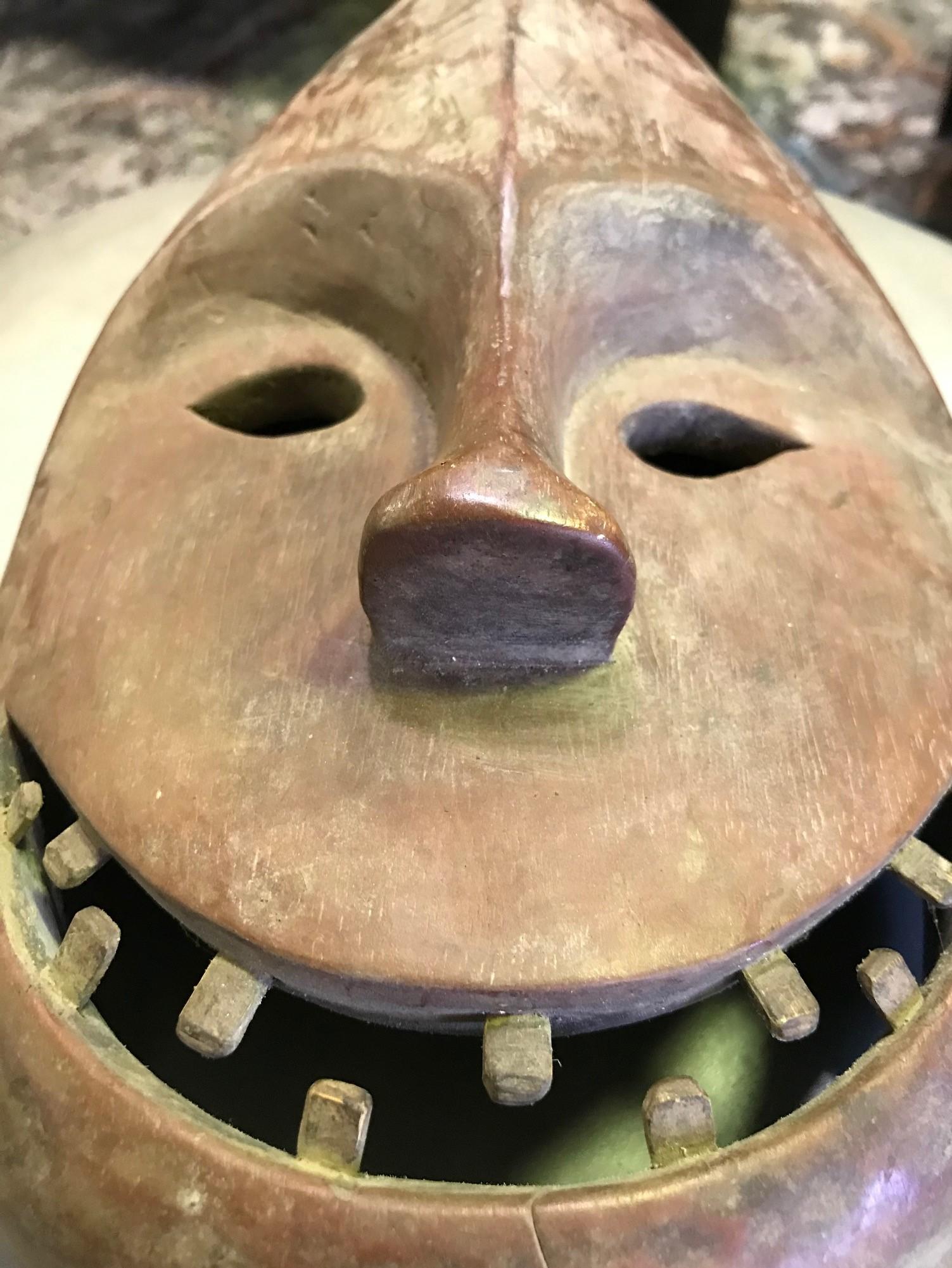 Yupik Yup'ik Native American Alaska Carved Wood Anthropomorphic Spirit Mask 1