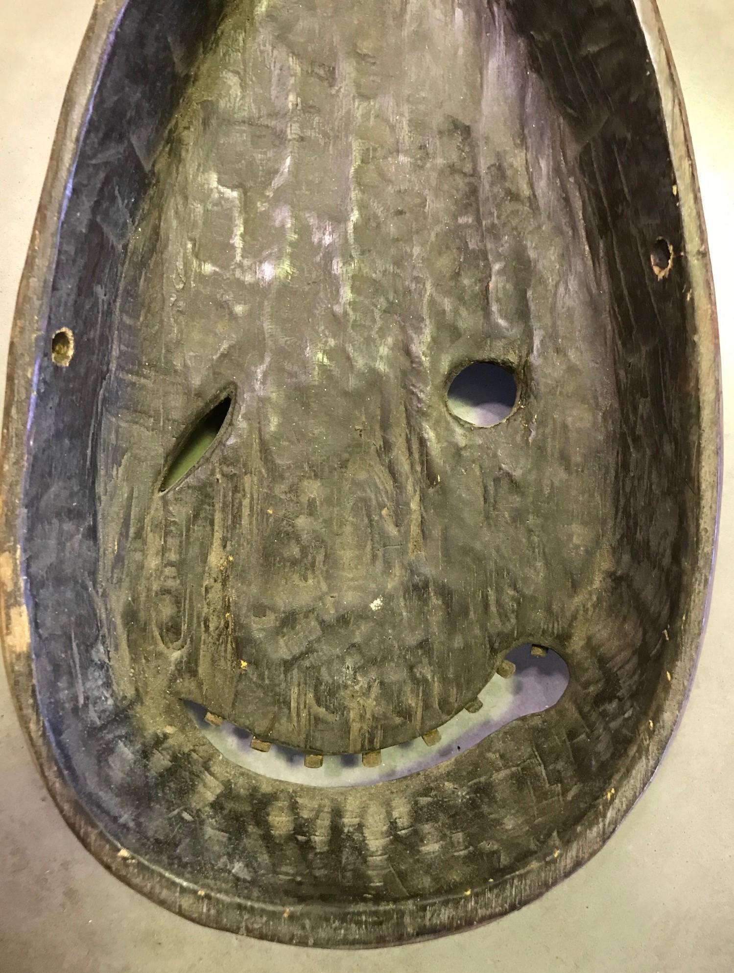 Yupik Yup'ik Native American Alaska Polychrome Wood Anthropomorphic Spirit Mask 2